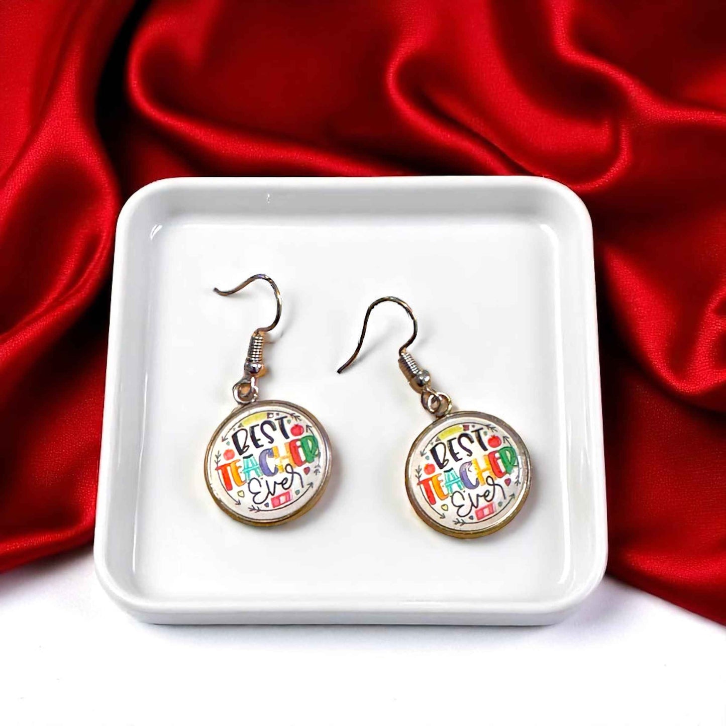 Inspire & Shine with Teacher Cabochon Dangle Earrings!