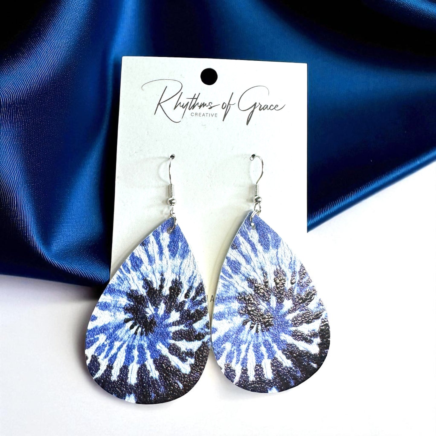 Blue Tie Dyed Teardrop Earrings – Chill Vibes Only 💙