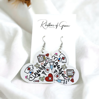 Nurse Earrings - Nurse Gift, Nurse Practitioner, Doctor Earrings, Handmade Earrings, Nurse Appreciation Gift, Nurse Jewelry