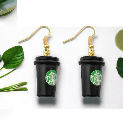 Coffee Earrings - Caffeine Addict, Coffee Accessories, Cup of Coffee, Cold Brew, Teacher Earrings, Coffee Cup