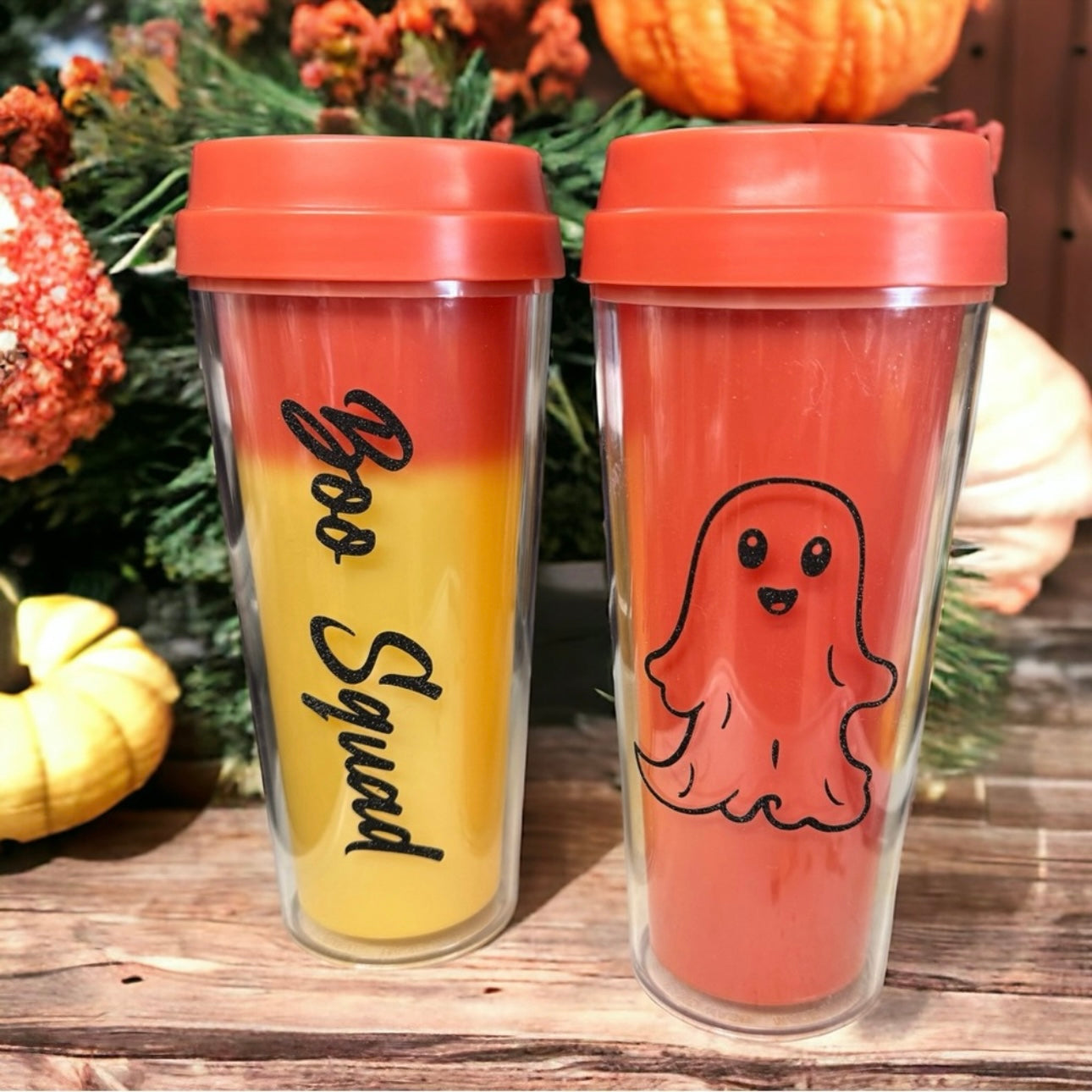 Boo Squad Brand New Color Changing Halloween Tumbler! 15 fl oz. Candycorn Colors