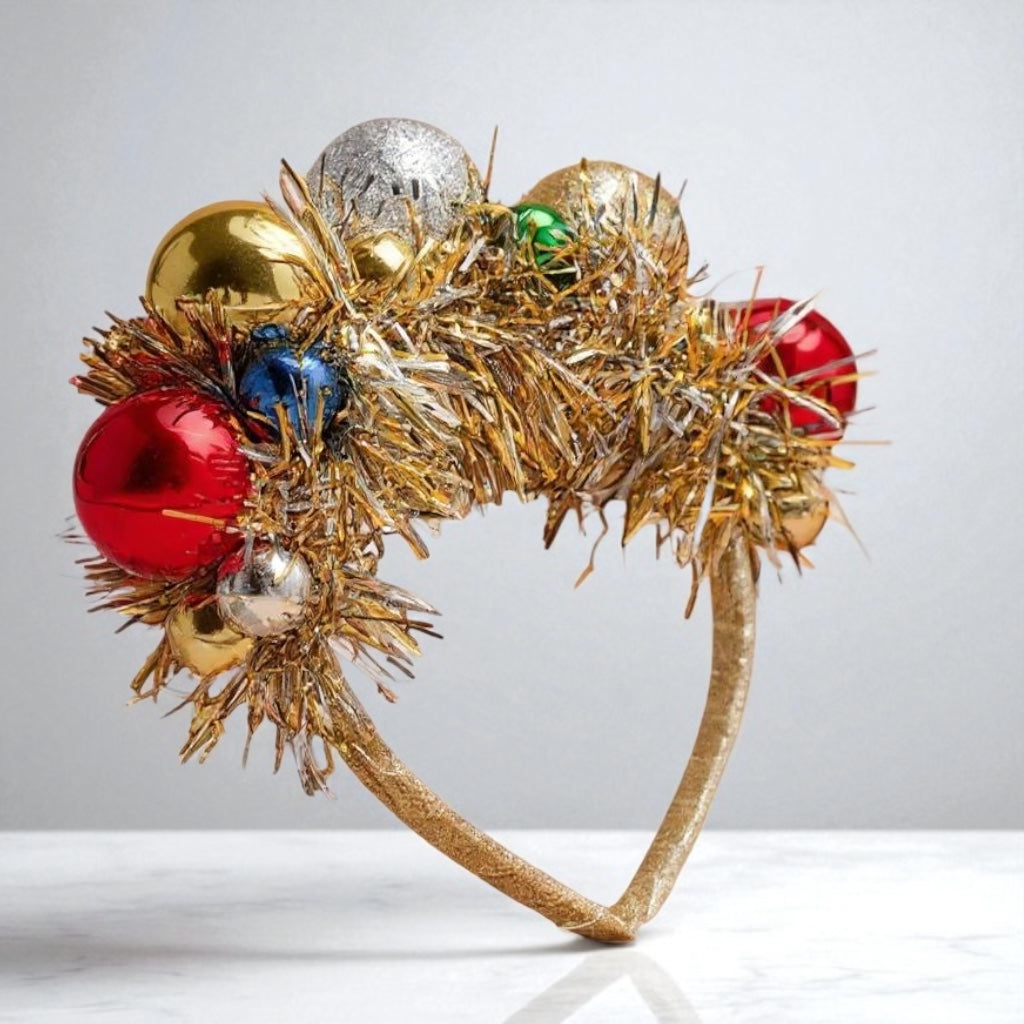 Ho Ho Ho-liday Glam: Red & Green Christmas Ornament Headband!