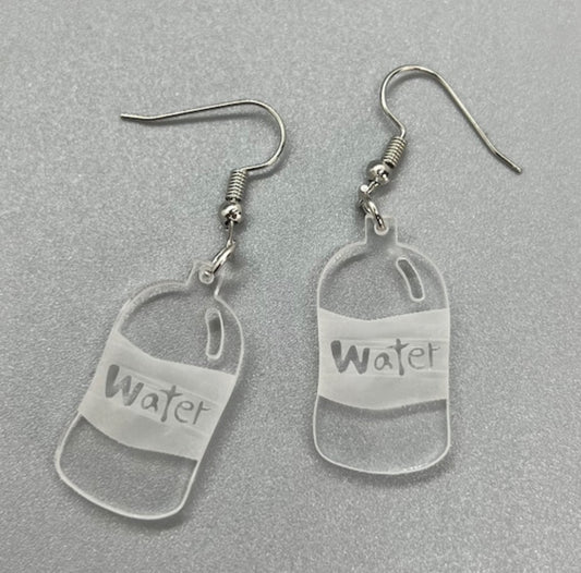 Elegant Water Bottle Earrings - Serenity & Sophistication