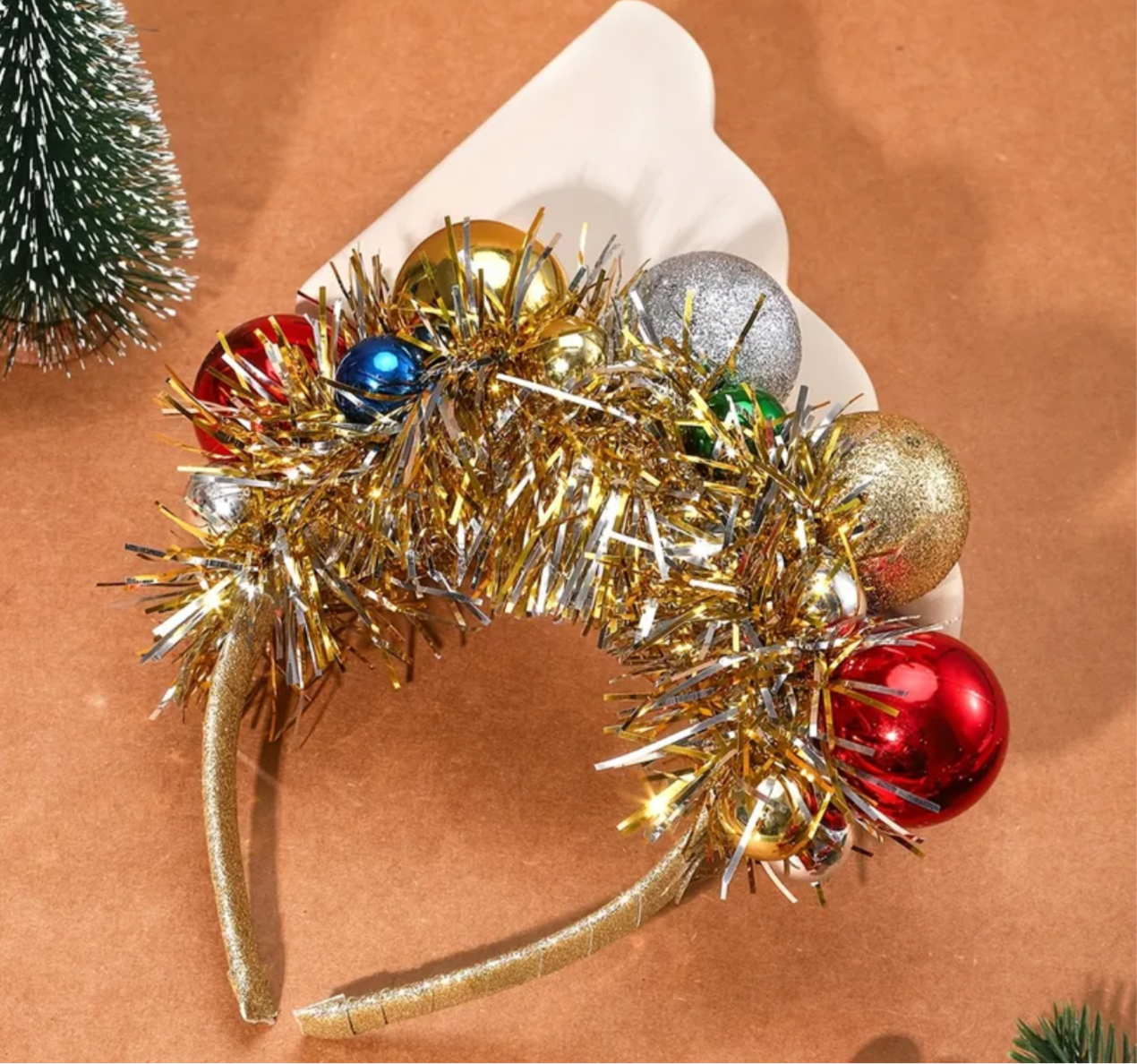 Ho Ho Ho-liday Glam: Red & Green Christmas Ornament Headband!