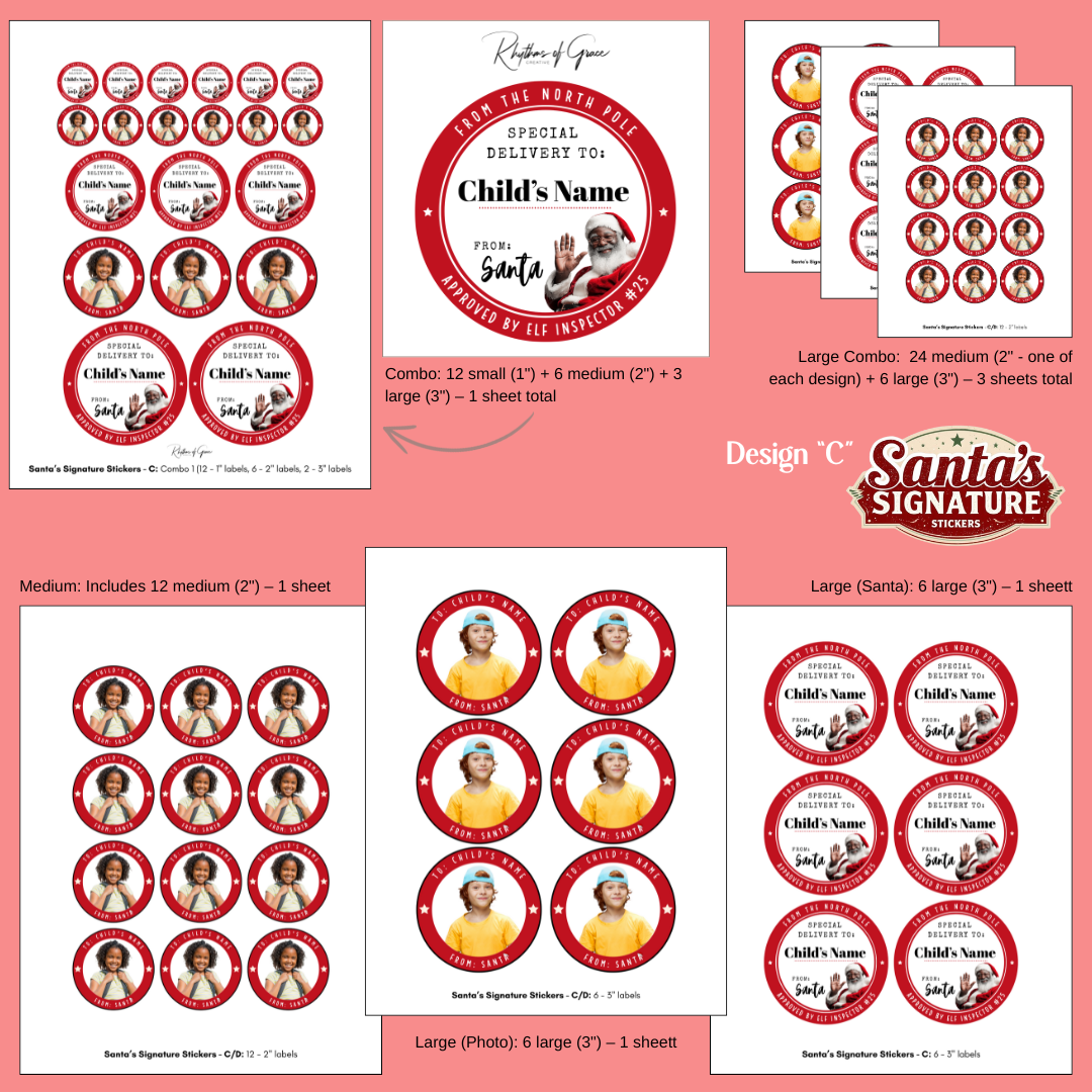 Personalized Santa Gift Tags – Custom North Pole Express Labels, Waterproof Christmas Stickers, Santa’s Workshop & Holiday Name Tags
