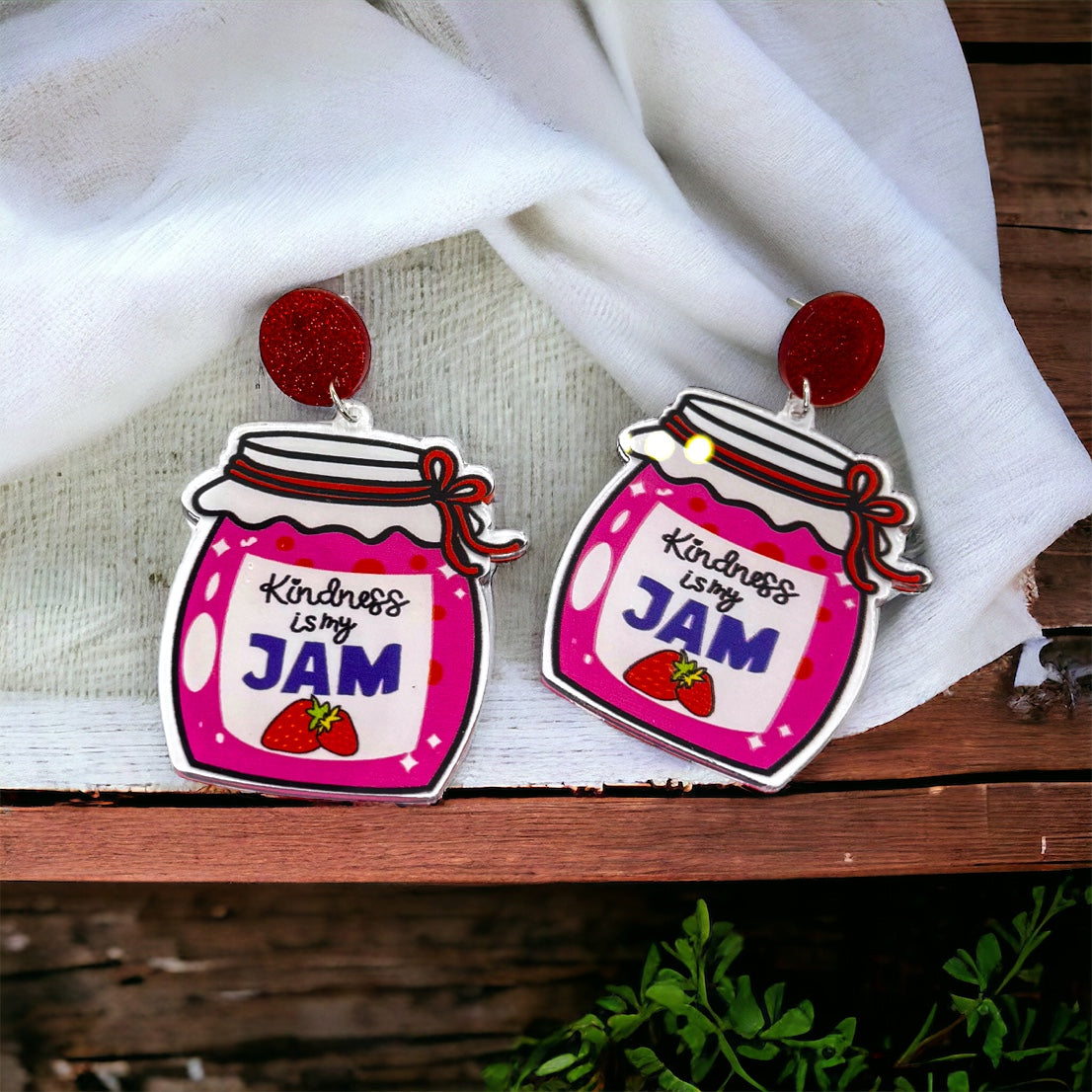 Kindness Is My Jam Earrings - Jelly Earrings, Spread Kindness, Kindness Earrings, Empowerment Accessories, Jam