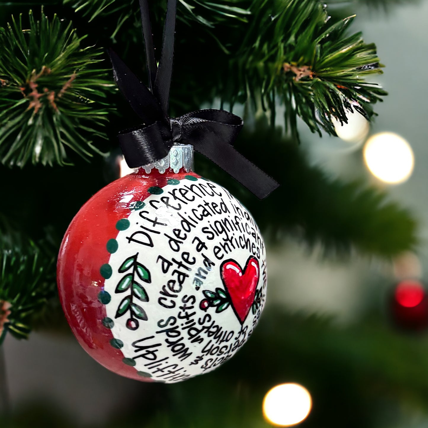 Difference Maker Christmas Ornament – Hand-Painted Acrylic Gift for Inspiration & Motivation!