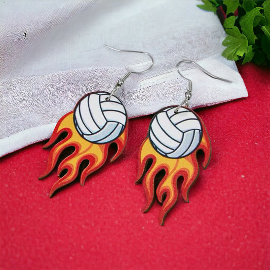 Volleyball Earrings - Handmade Jewelry, Volleyball Coach, Sports Accessories, Handmade Earrings, Volleyball Jewelry, Volleyball Dangle