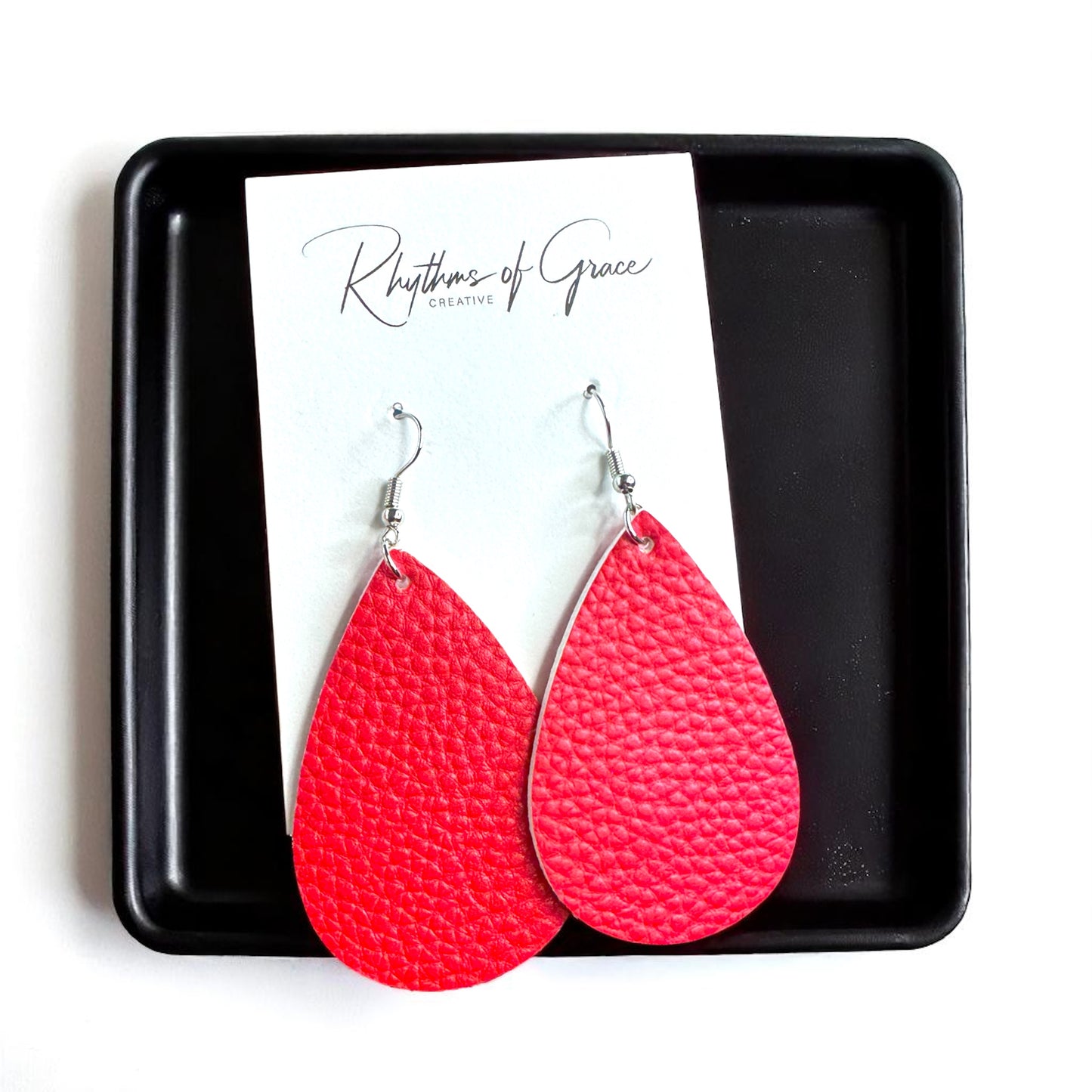 Teardrop Dream Earrings: Colorful Faux Leather Dangles for Every Occasion!