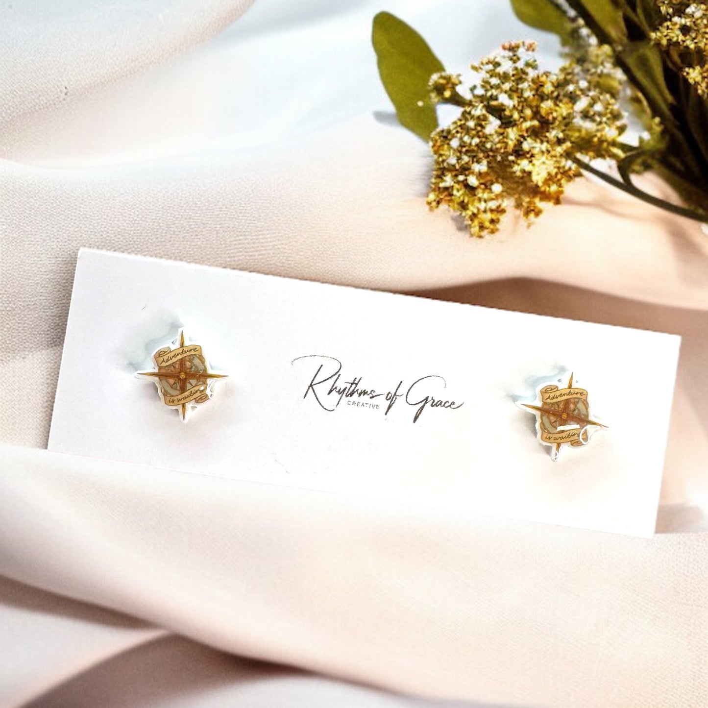 Compass Your Style: Adventure Awaits Stud Earrings!