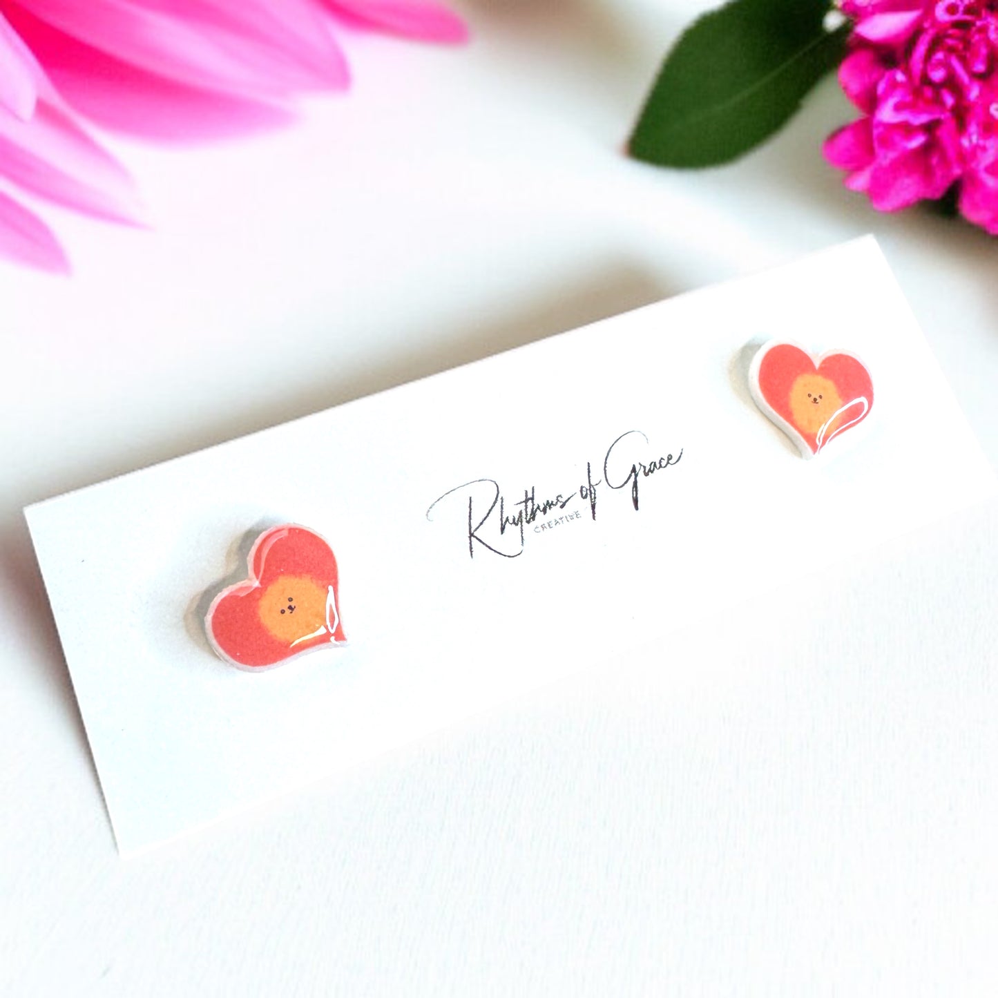 Paws & Hearts: Pomeranian Love Stud Earrings