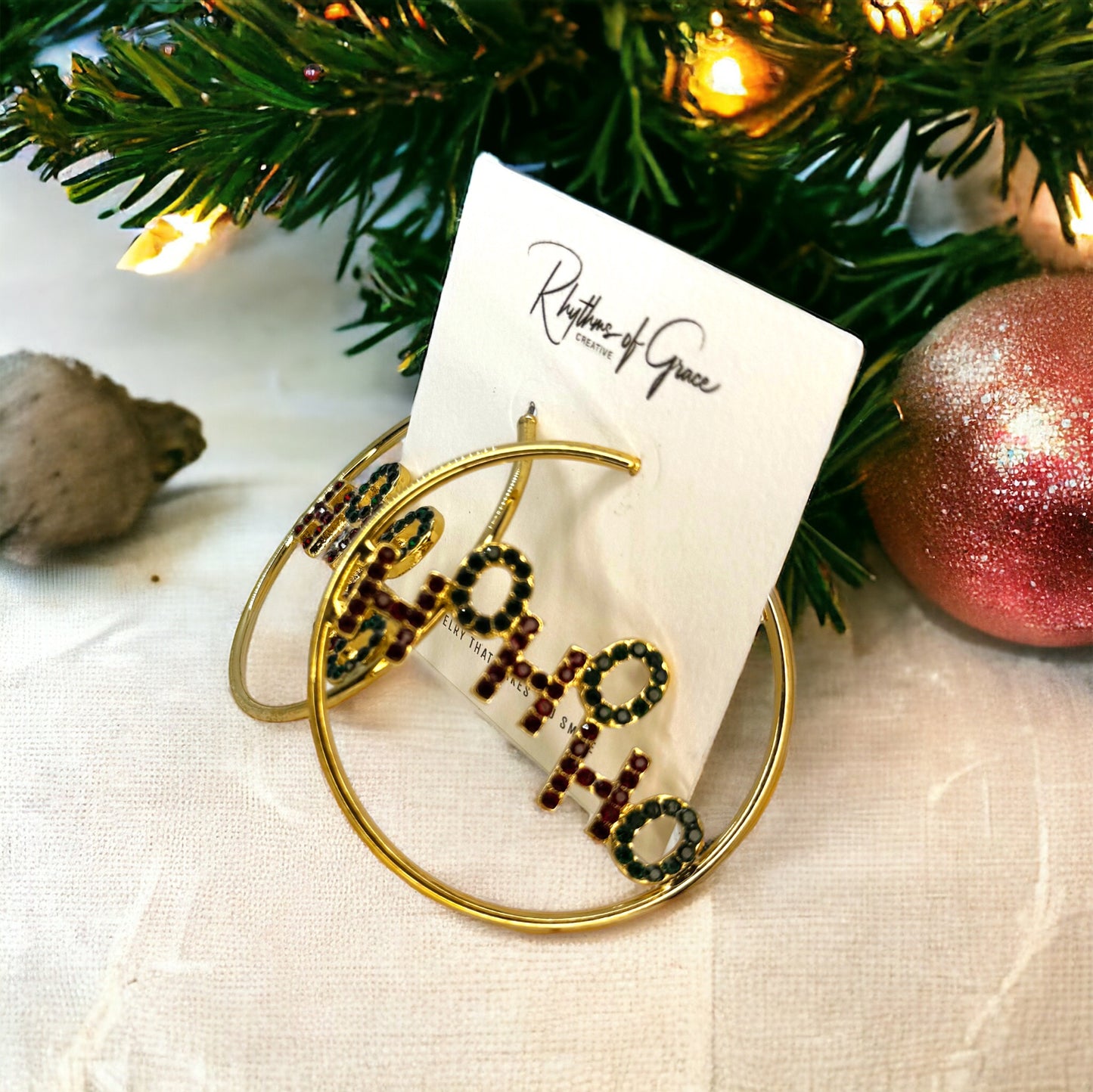 Holiday Sparkle Alert: Red & Green Glitter Christmas Hoop Earrings