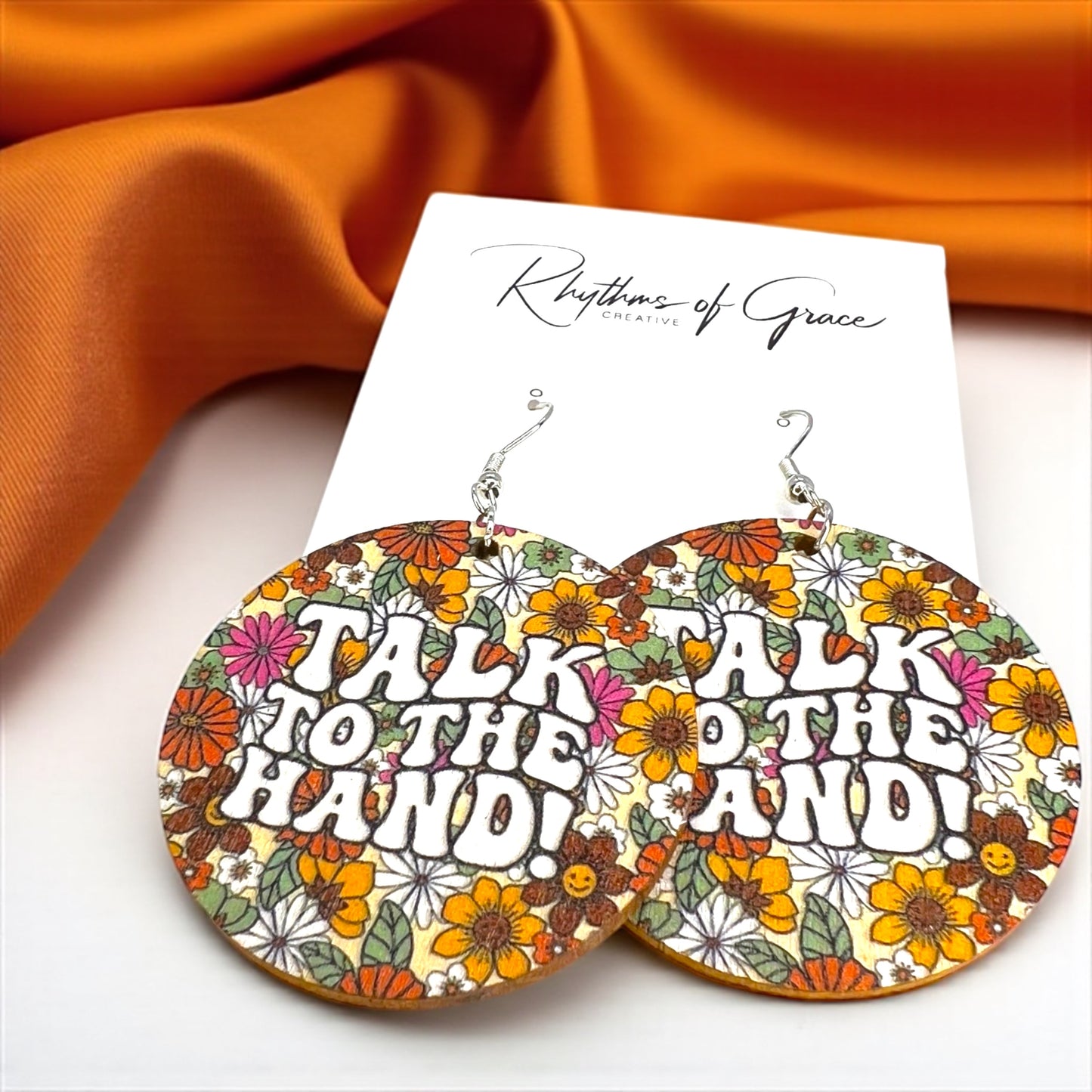Talk to the Hand Earrings - Retro Sassy Vibe! 🌟 - Rhythms of Grace Creative