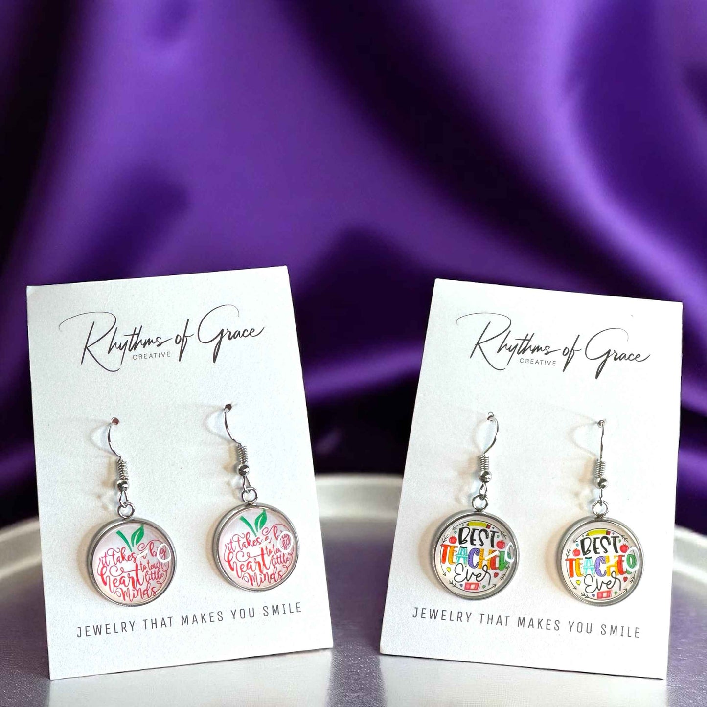 Inspire & Shine with Teacher Cabochon Dangle Earrings!