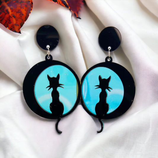 Enchant Your Look with Cat and Moon Earrings - Perfect for Halloween! - Rhythms of Grace Creative
