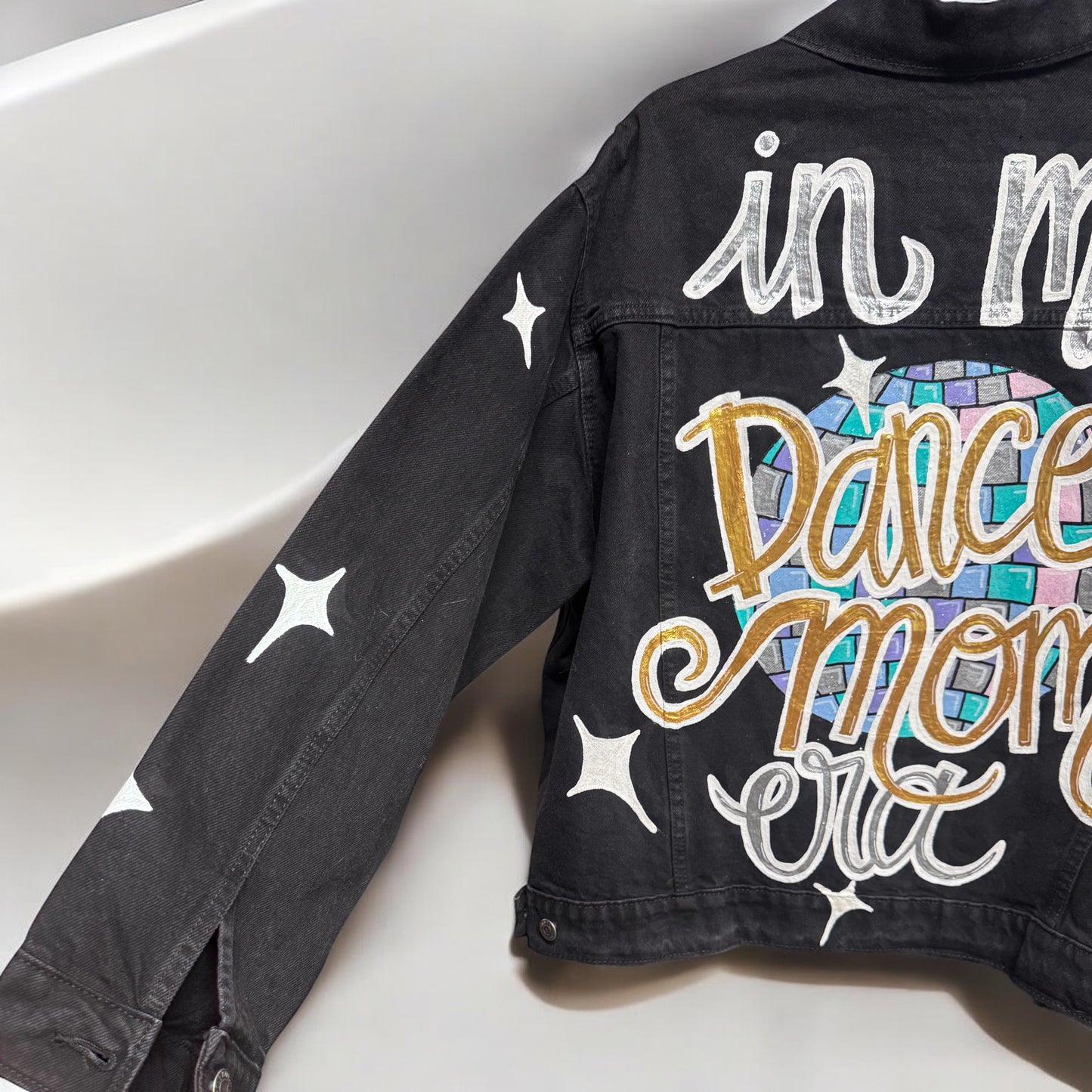 Hand Painted Jean Jacket: “In My Dance Mom Era”