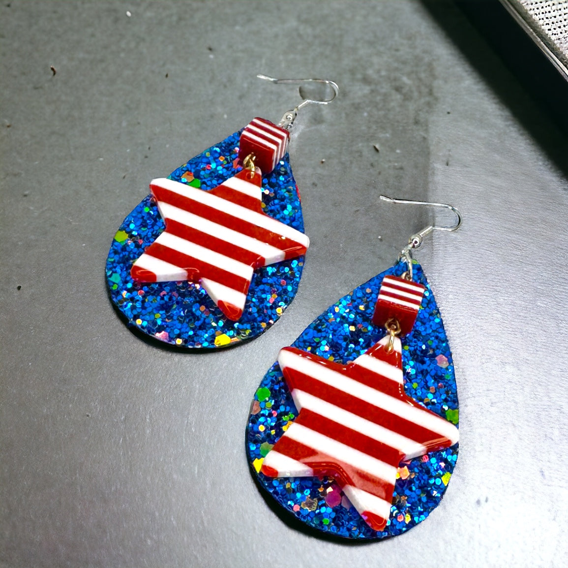 Patriotic Teardrop Earrings - Show Your Stars and Stripes!