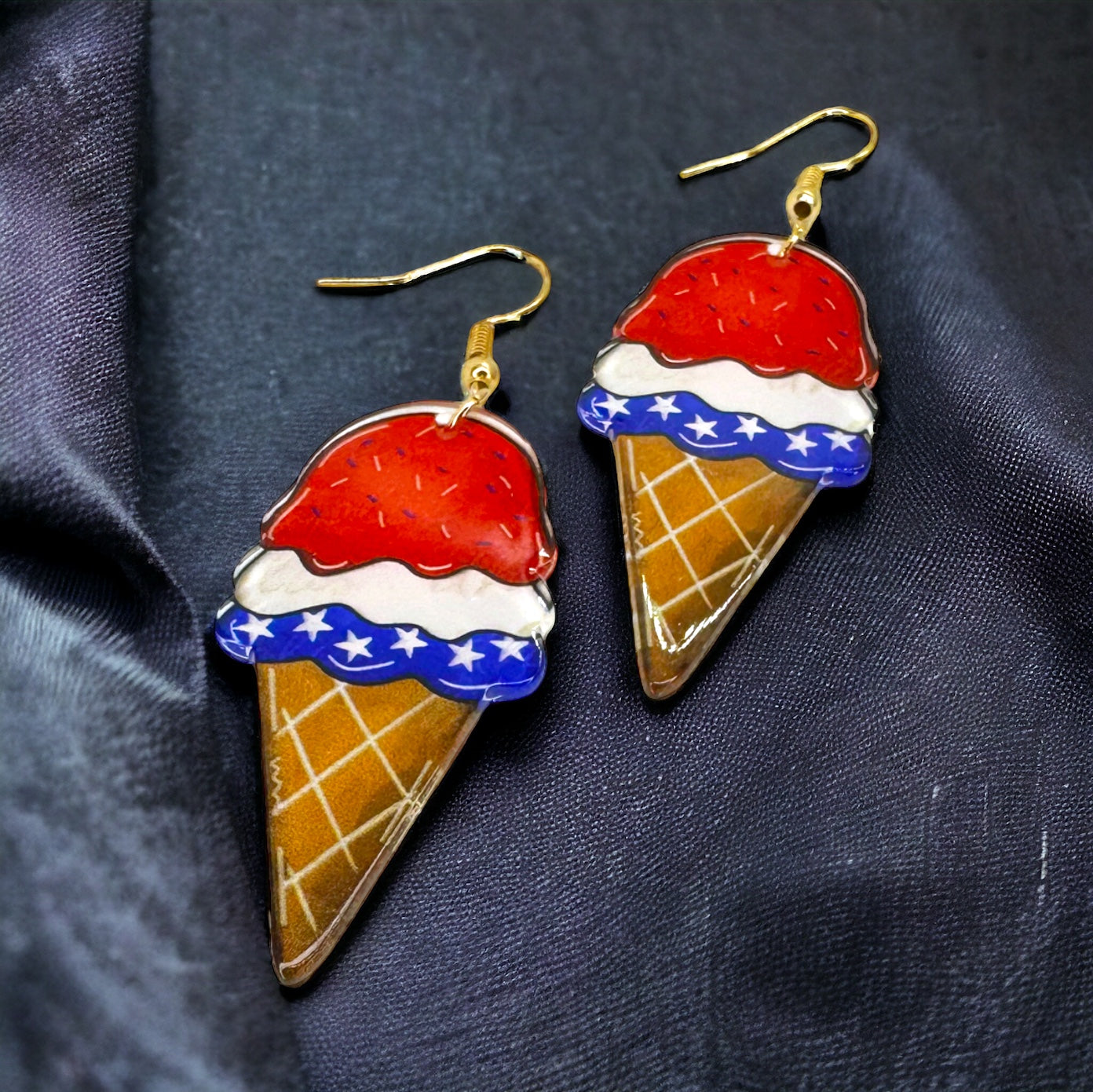 Patriotic Ice Cream Earrings - Sweet Style for Every Celebration! 🍦