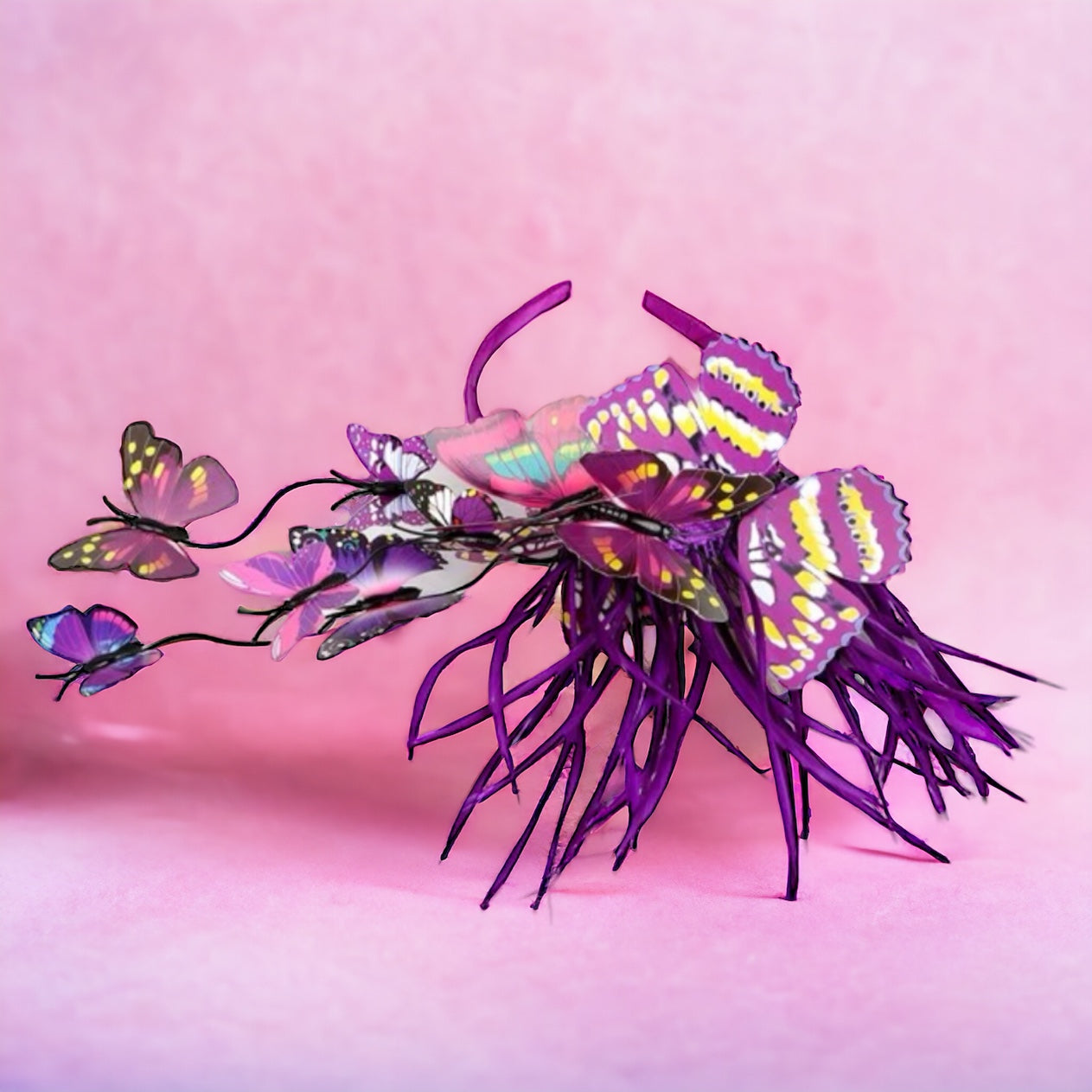 Butterfly Bliss Headband: Flaunt Your Wings This Mardi Gras! 🦋 Purple Headpiece