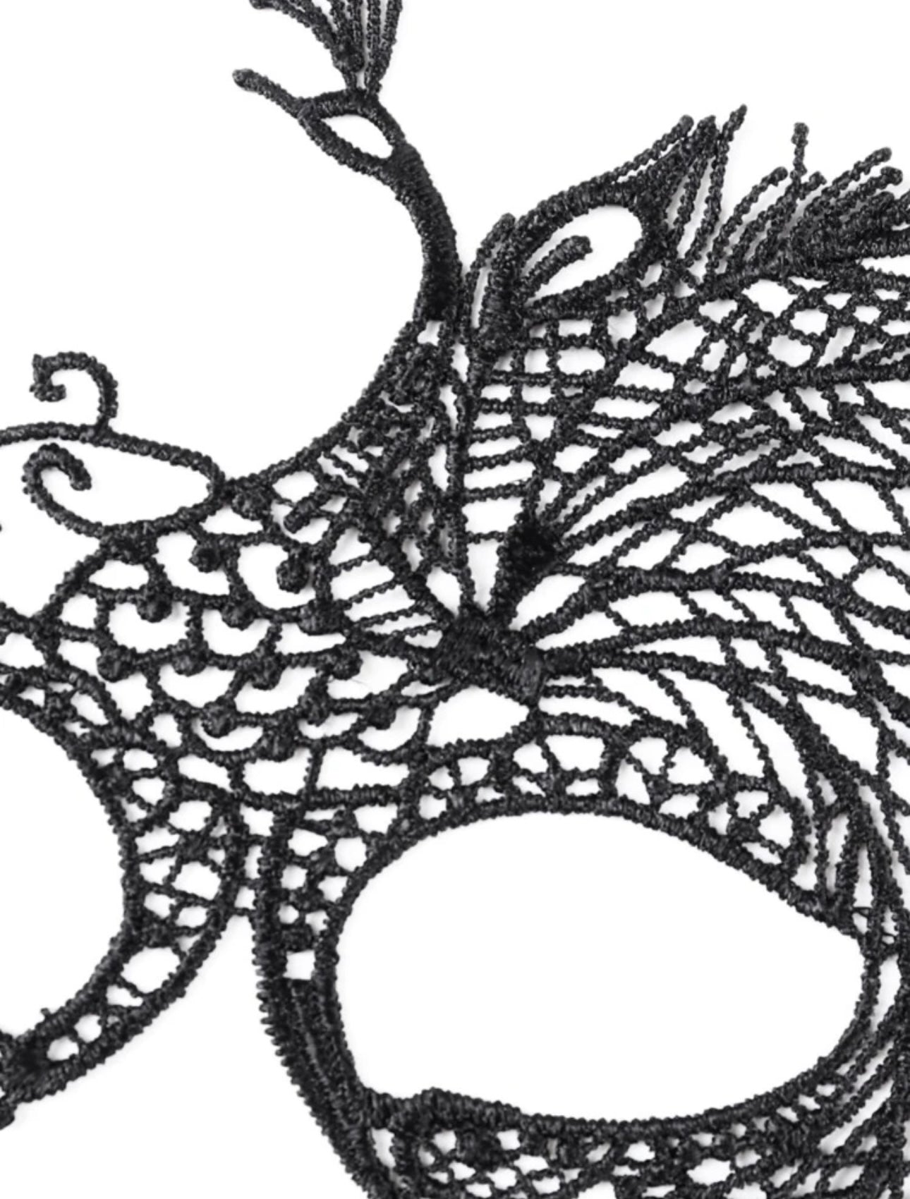 Black Lace Peacock Mask – Rule the Night in Feathers & Flair