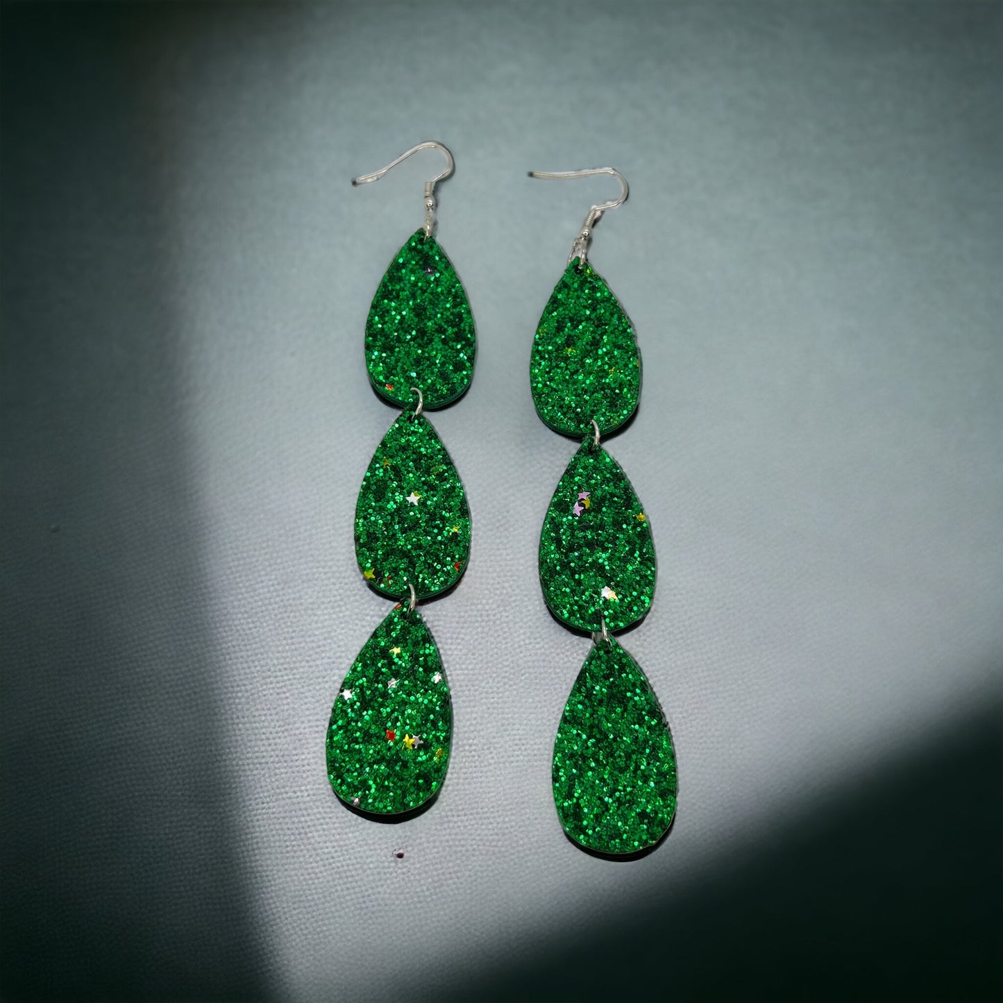 Dazzling Green Glitter Dangle Earrings - Your Lucky Charm! ๐ - Rhythms of Grace Creative