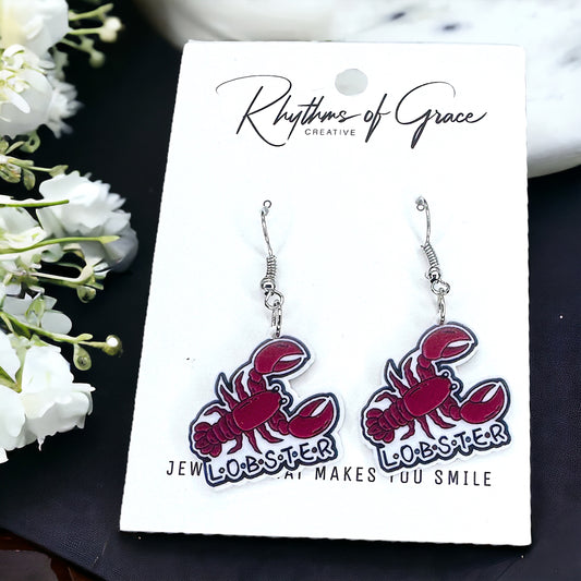 Lobster Dangle Earrings: Your Friendly Reminder of Love! FRIENDS