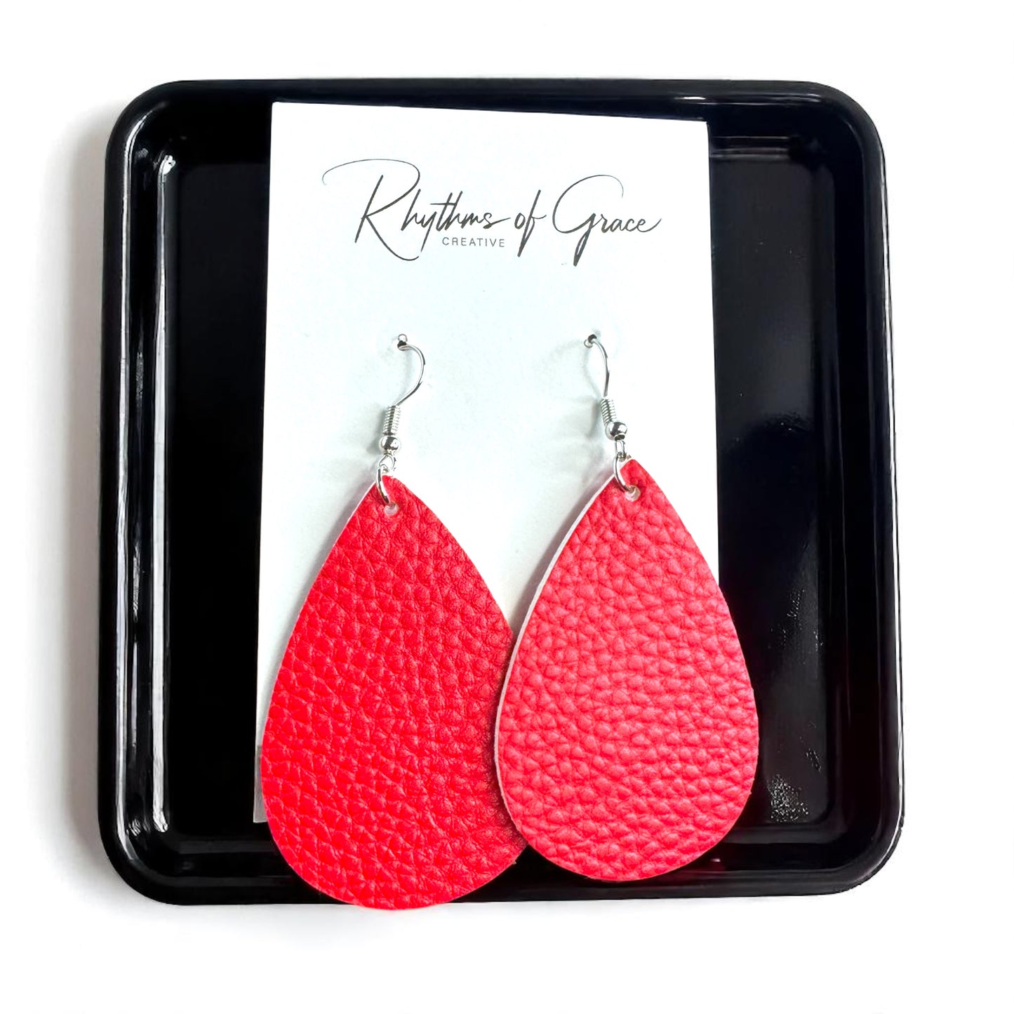 Teardrop Dream Earrings: Colorful Faux Leather Dangles for Every Occasion!