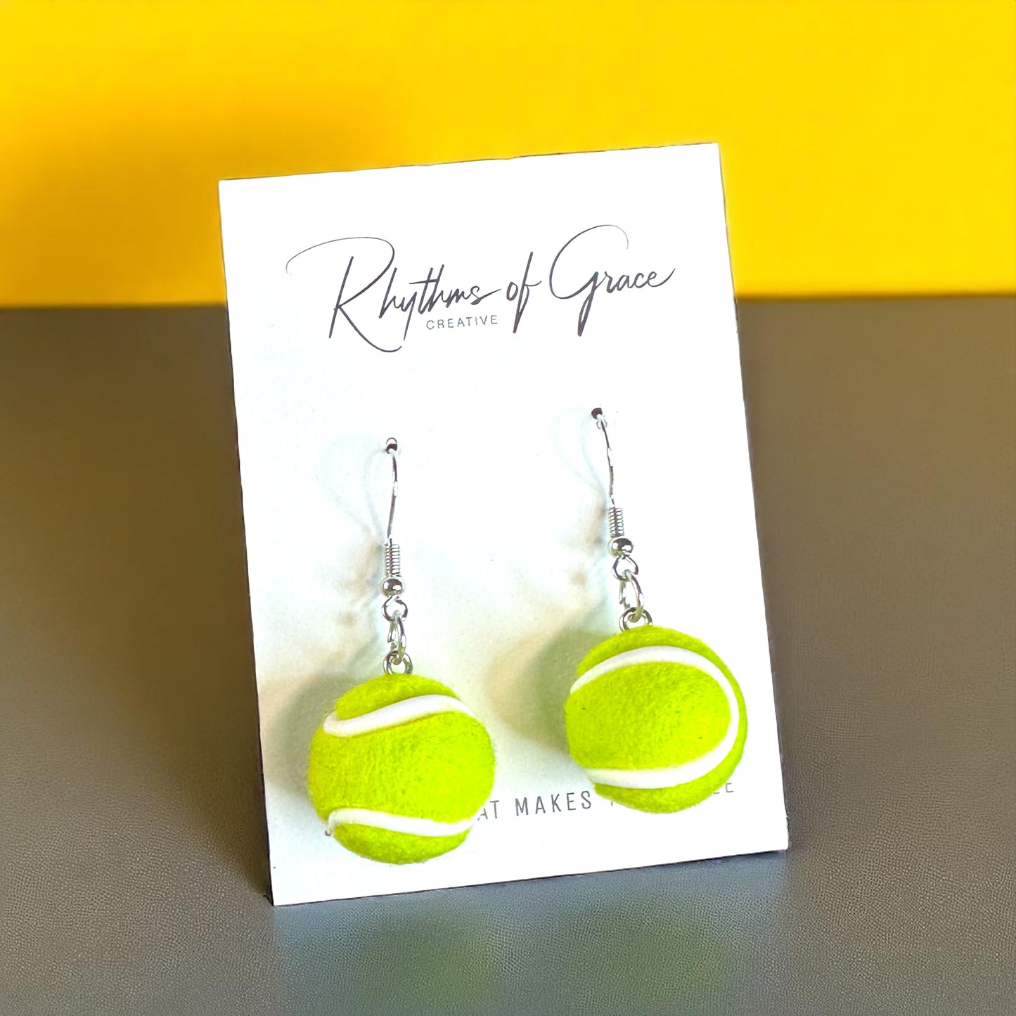 Game, Set, Match: Tennis Ball Earrings – Serve Up Style!