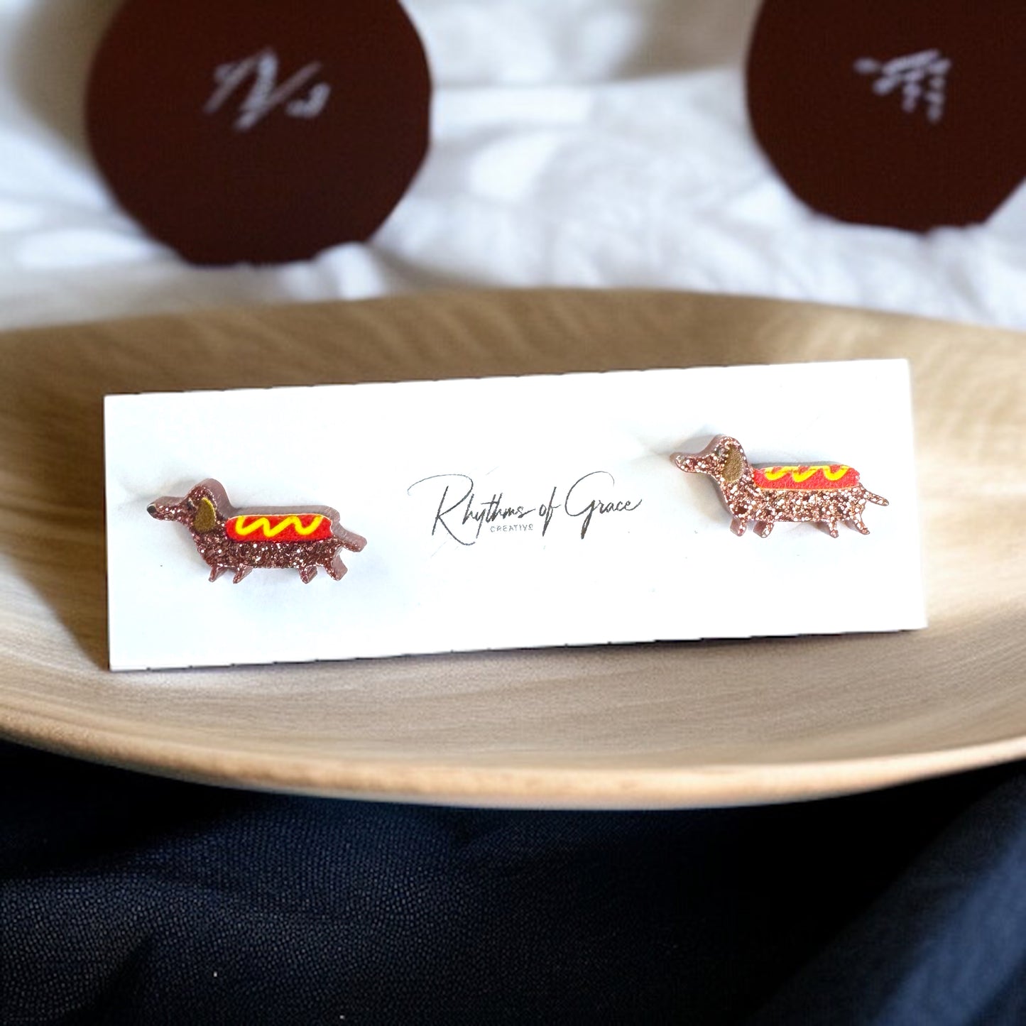 Dachshund Delight: Weenie Dog Stud Earrings! 🐾