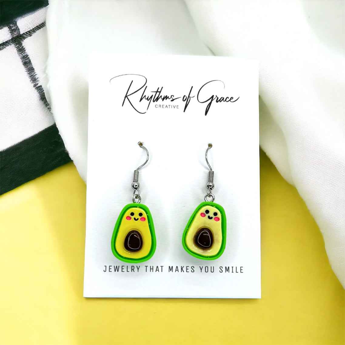 Avocado Dangle Earrings - A Touch of Quirky Chic! 🥑