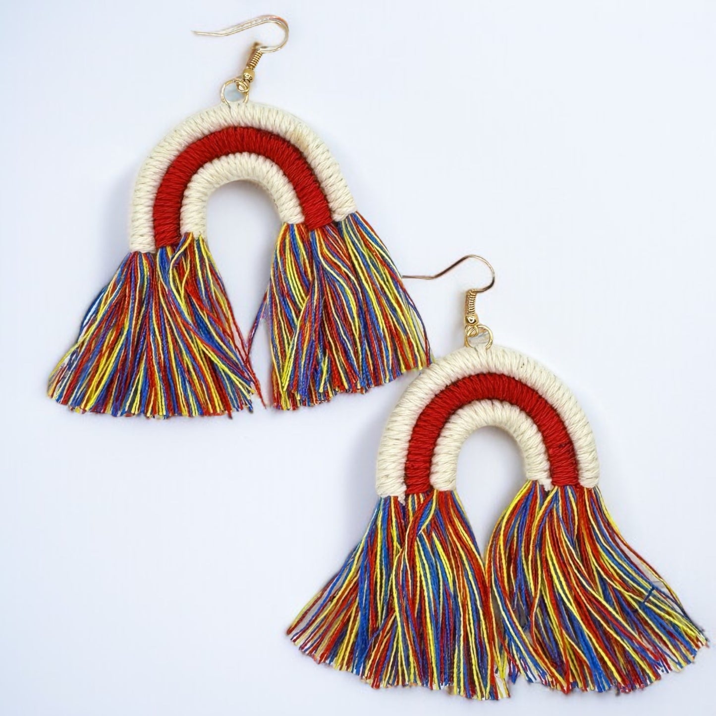 Stars, Stripes, & Fringe: Patriotic Rainbow Earrings for a Dazzling Fourth of July!