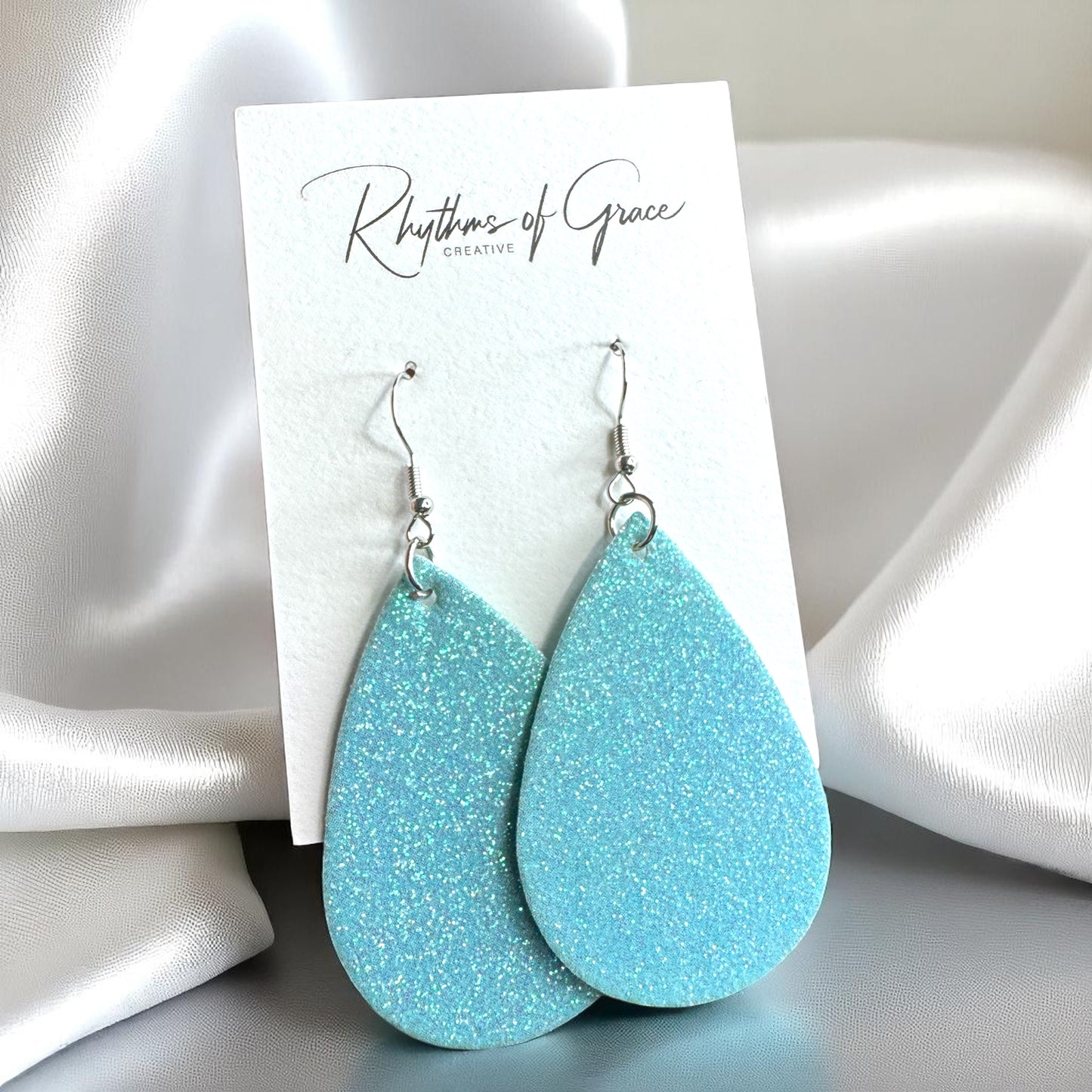 Sparkle & Shine: Glitter Teardrop Dangle Earrings ✨ - Rhythms of Grace Creative