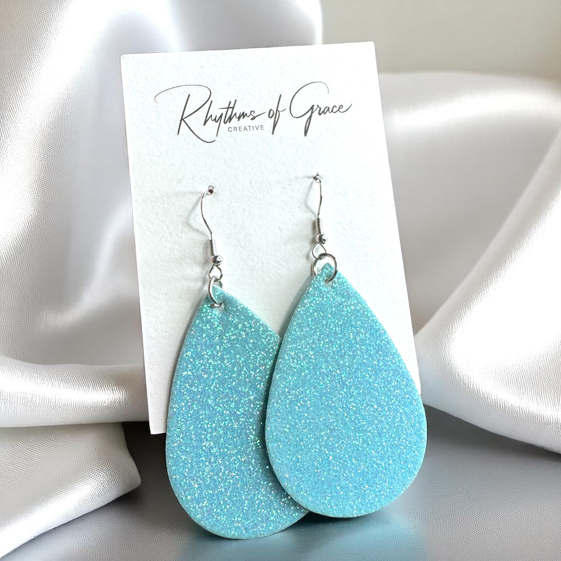 Sparkle & Shine: Glitter Teardrop Dangle Earrings ✨ - Rhythms of Grace Creative