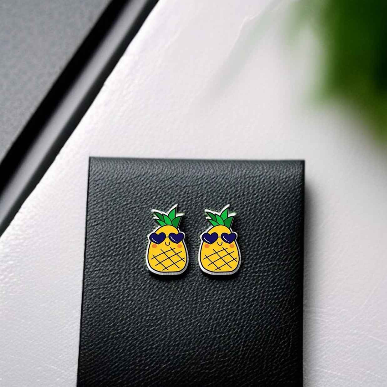 Pineapple Paradise: Handmade Food Stud Earrings 🍍