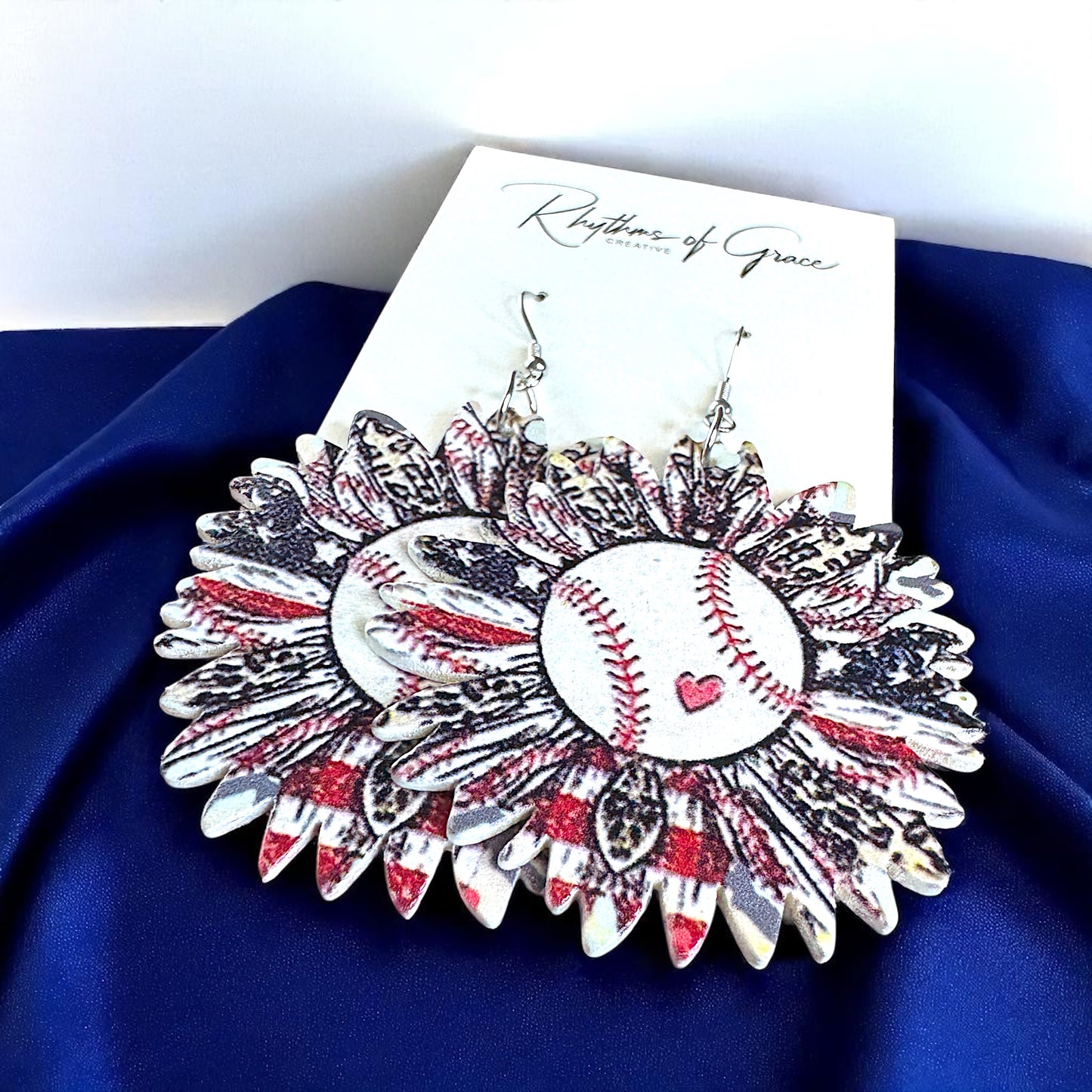 Swing for Style: Unique American Baseball Dangle Earrings!