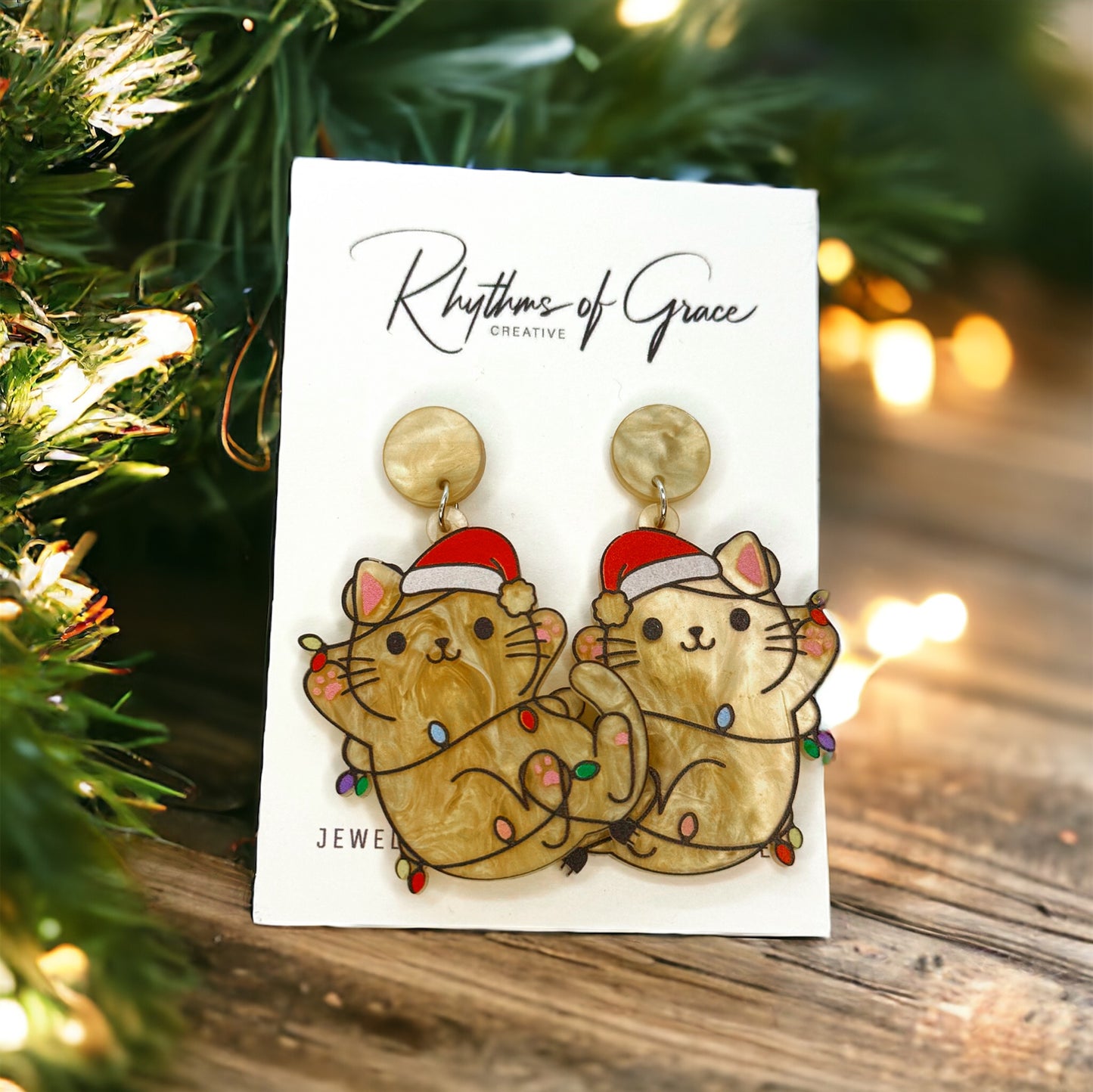 Jingle All the Way: Adorable Christmas Kitty Dangle Earrings