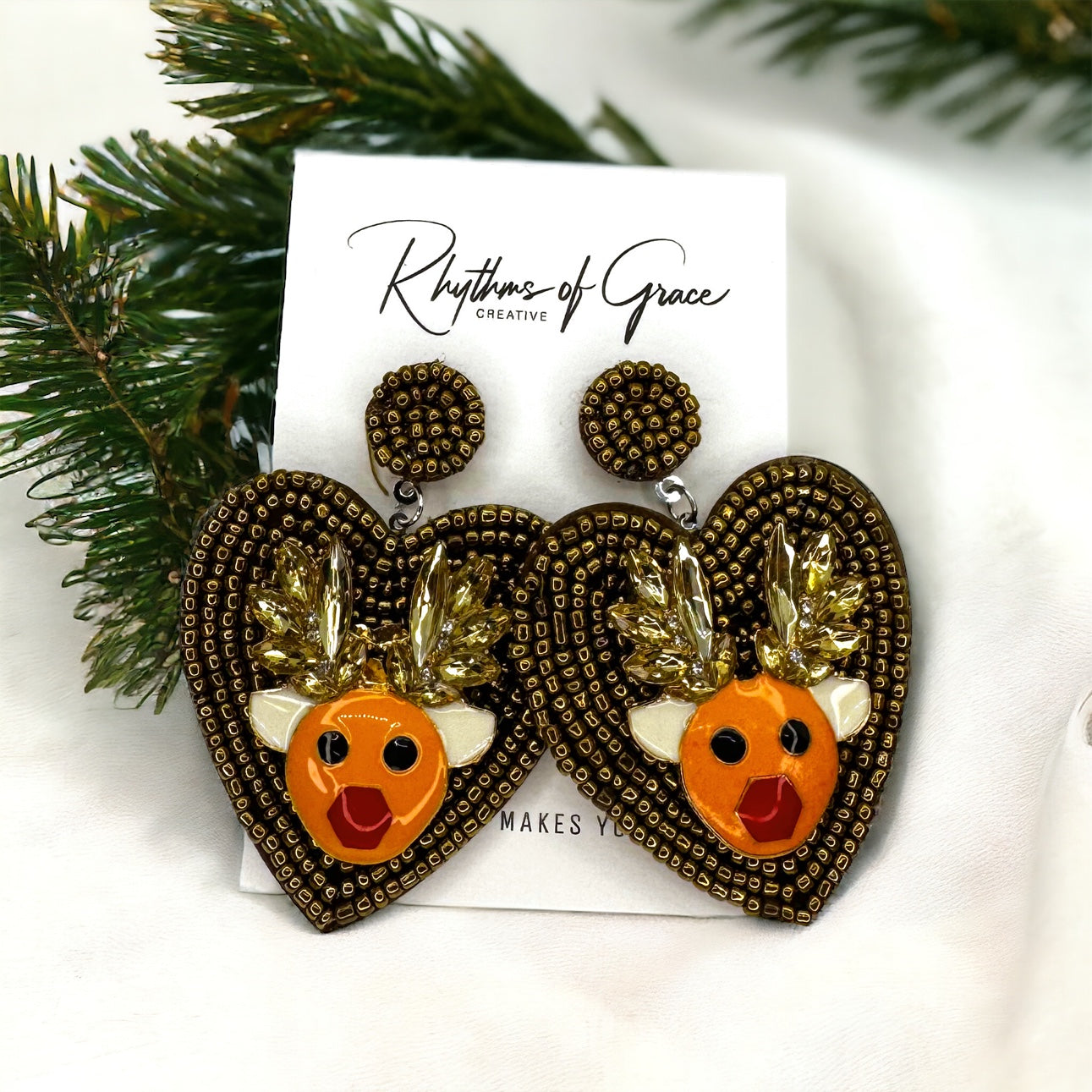 Beaded Christmas Earrings, Santa Claus Earrings, Reindeer Earrings, Christmas Earrings, Christmas Jewelry, Christmas Jewelry, Handmade Earrings, Beaded Earrings