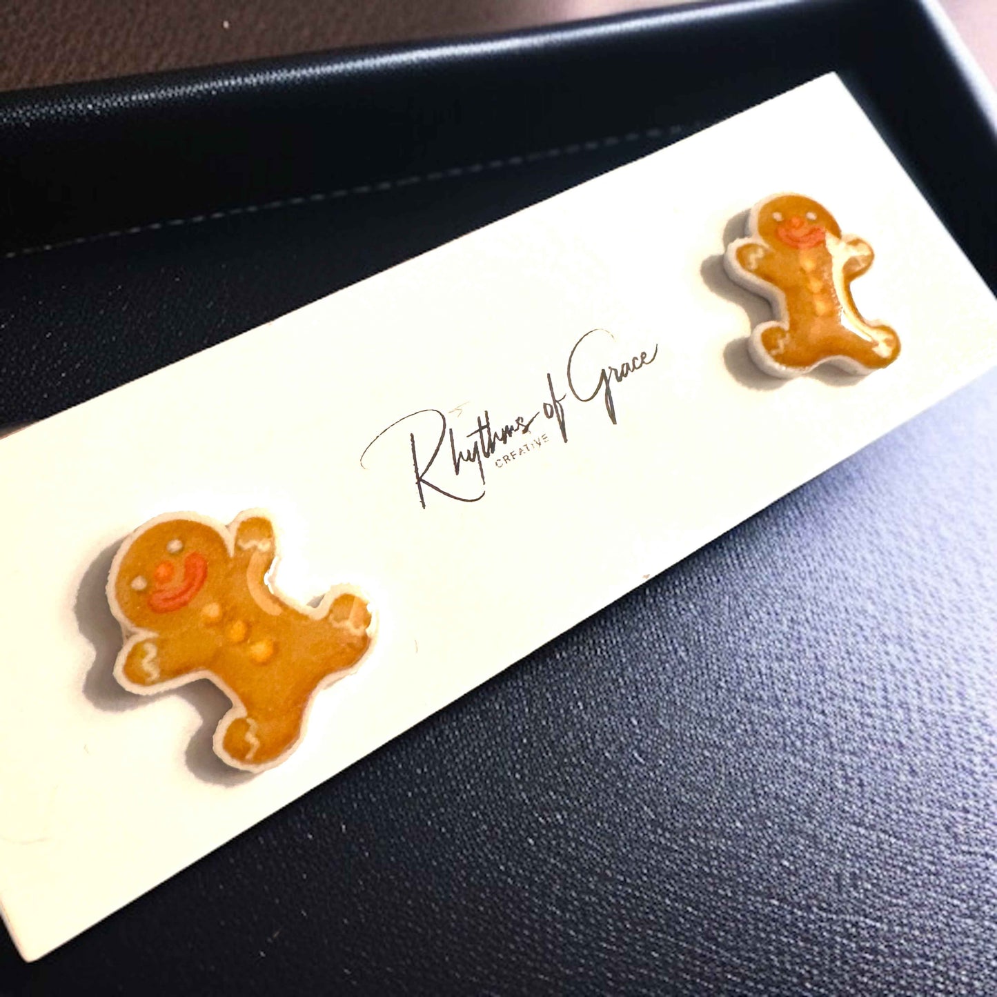 Gingerbread Man Studs - A Sweet Splash of Holiday Cheer! 🎄