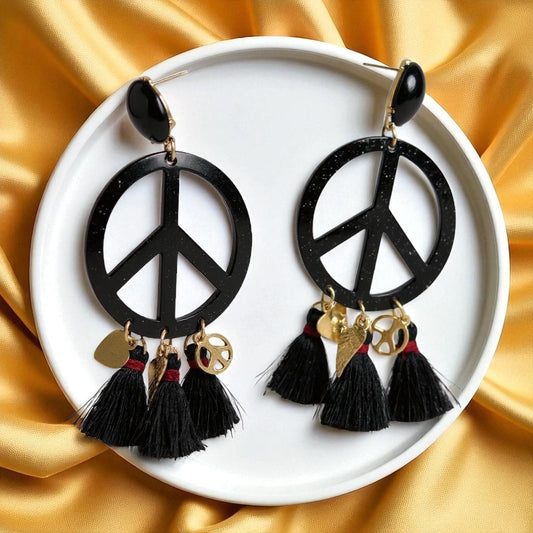 Groovy Gypsy Peace Earrings – Festival-Ready Vibes! - Rhythms of Grace Creative