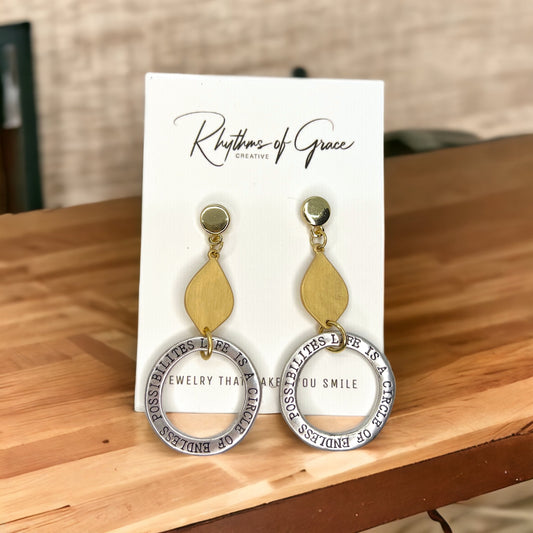 Endless Possibilities in Every Pair: Inspirational Kindness Dangle Earrings - Rhythms of Grace Creative