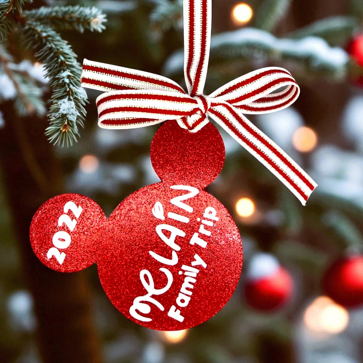 Mouse Ears Ornament | Personalized Family Trip Christmas Keepsake