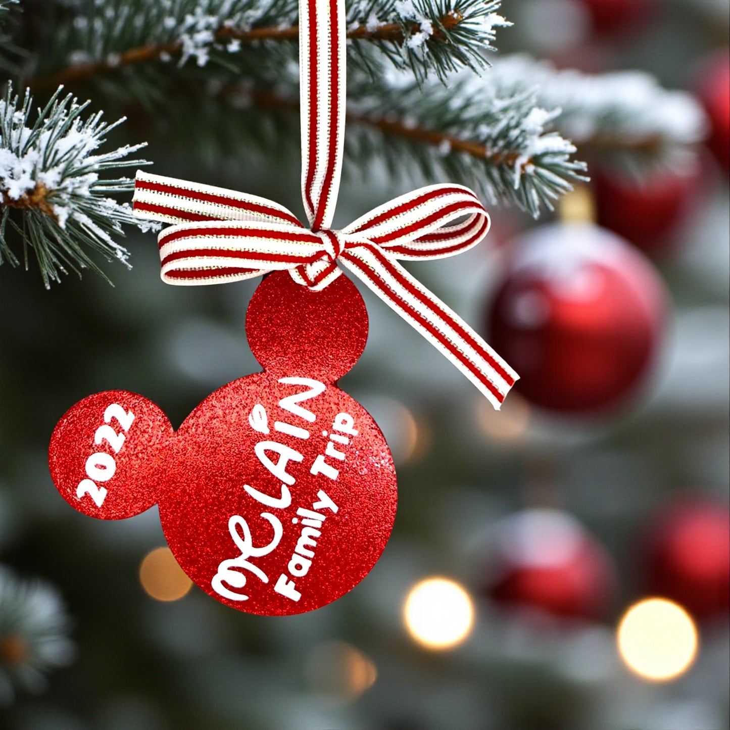 Mouse Ears Ornament | Personalized Family Trip Christmas Keepsake
