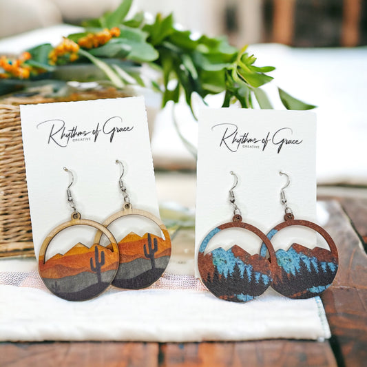 Stunning Western Dangle Earrings – Handcrafted Boho Style, Stainless Steel & Wood
