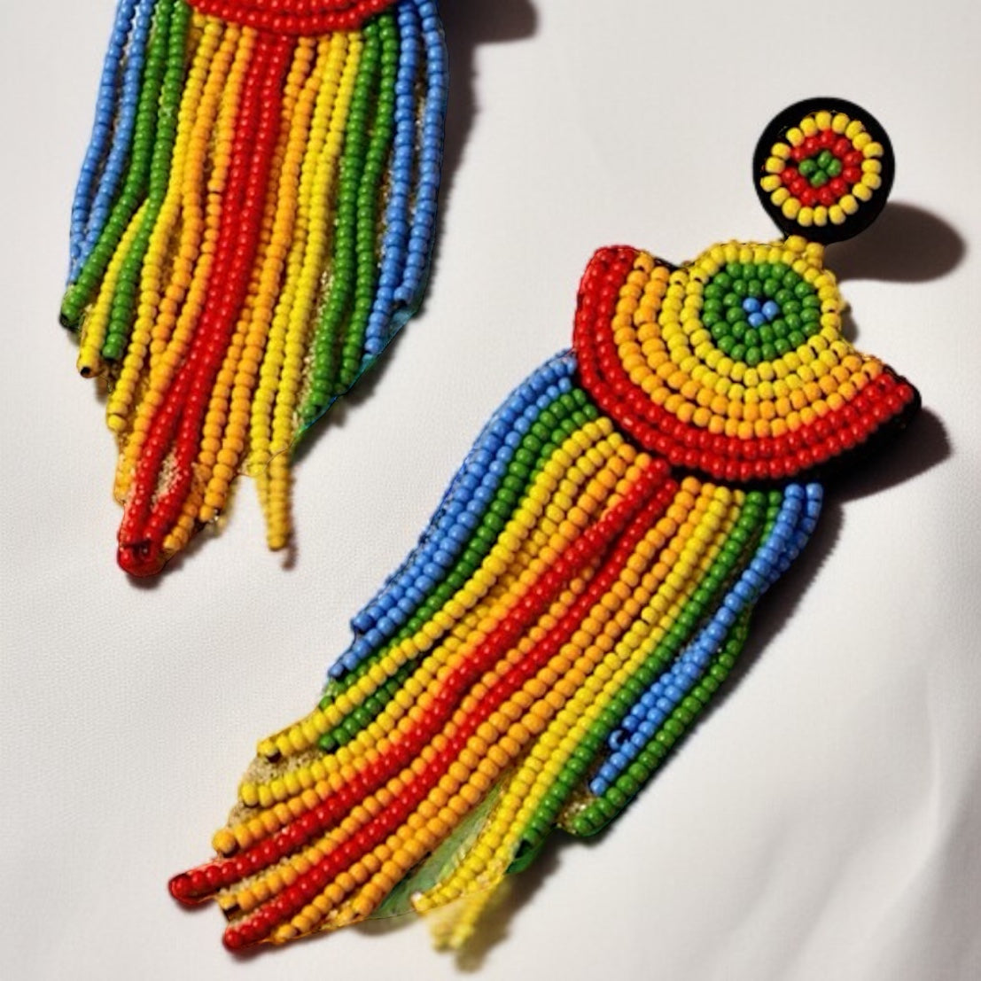 Rainbow Radiance: Boho Chic Beaded Earrings for Every Celebration!
