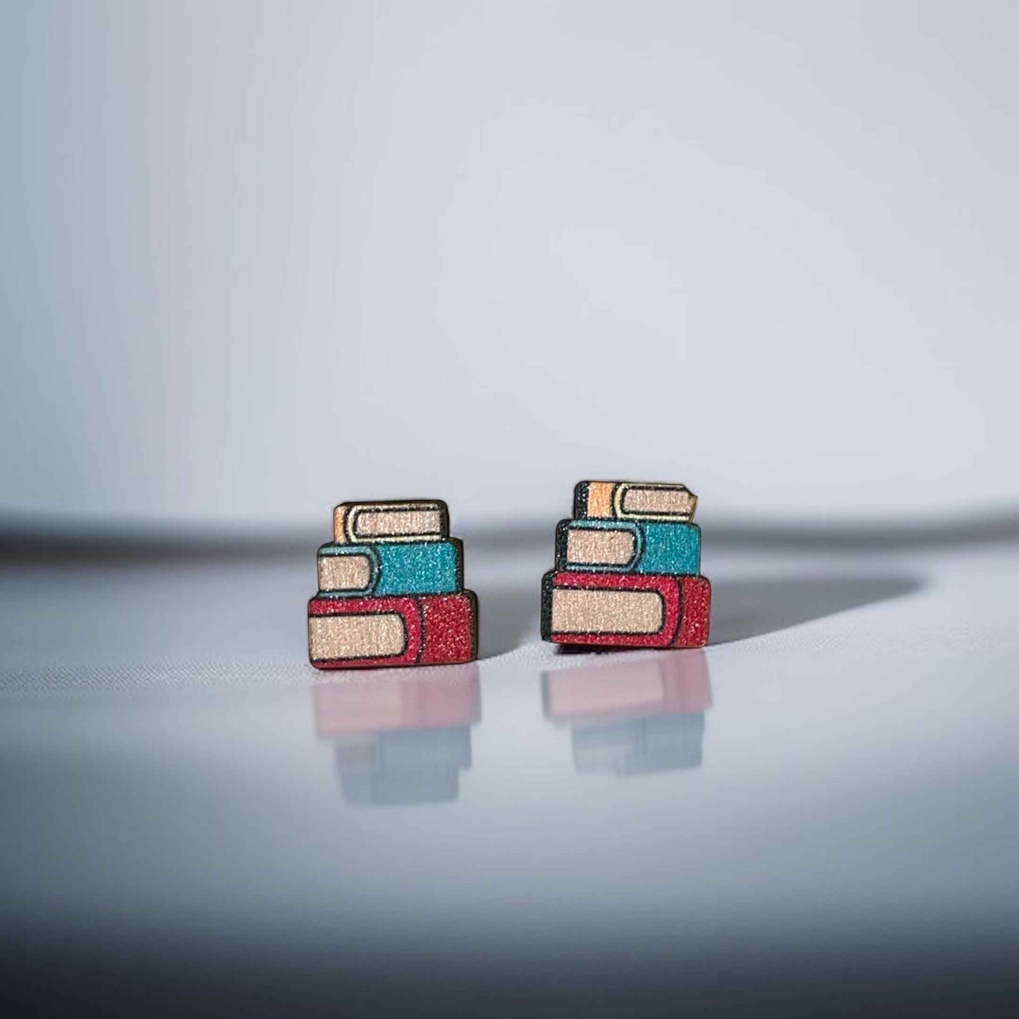 Stack of Books Stud Earrings - Perfect for Book Lovers! 📚