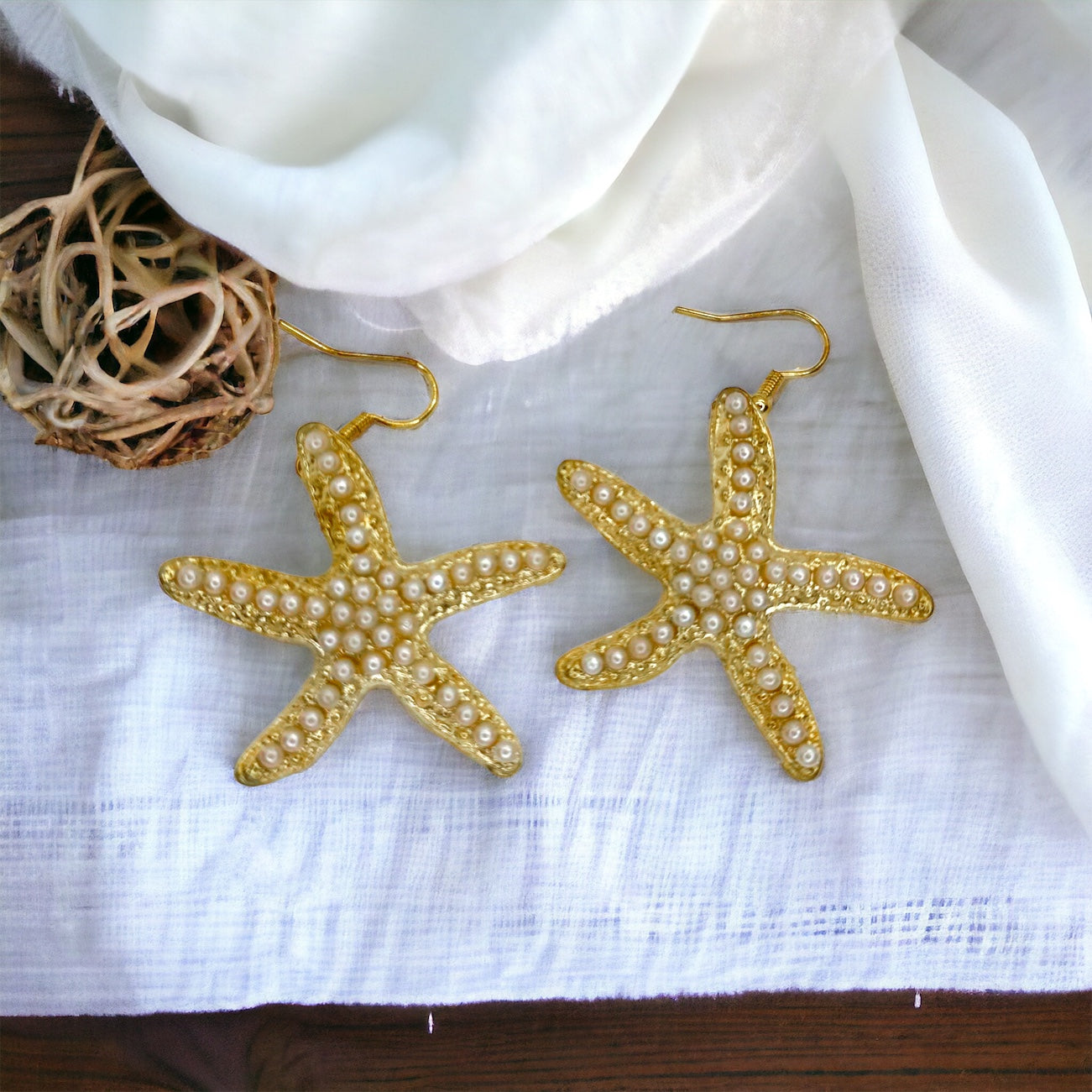 Beach Babe Bling: Starfish Statement Earrings