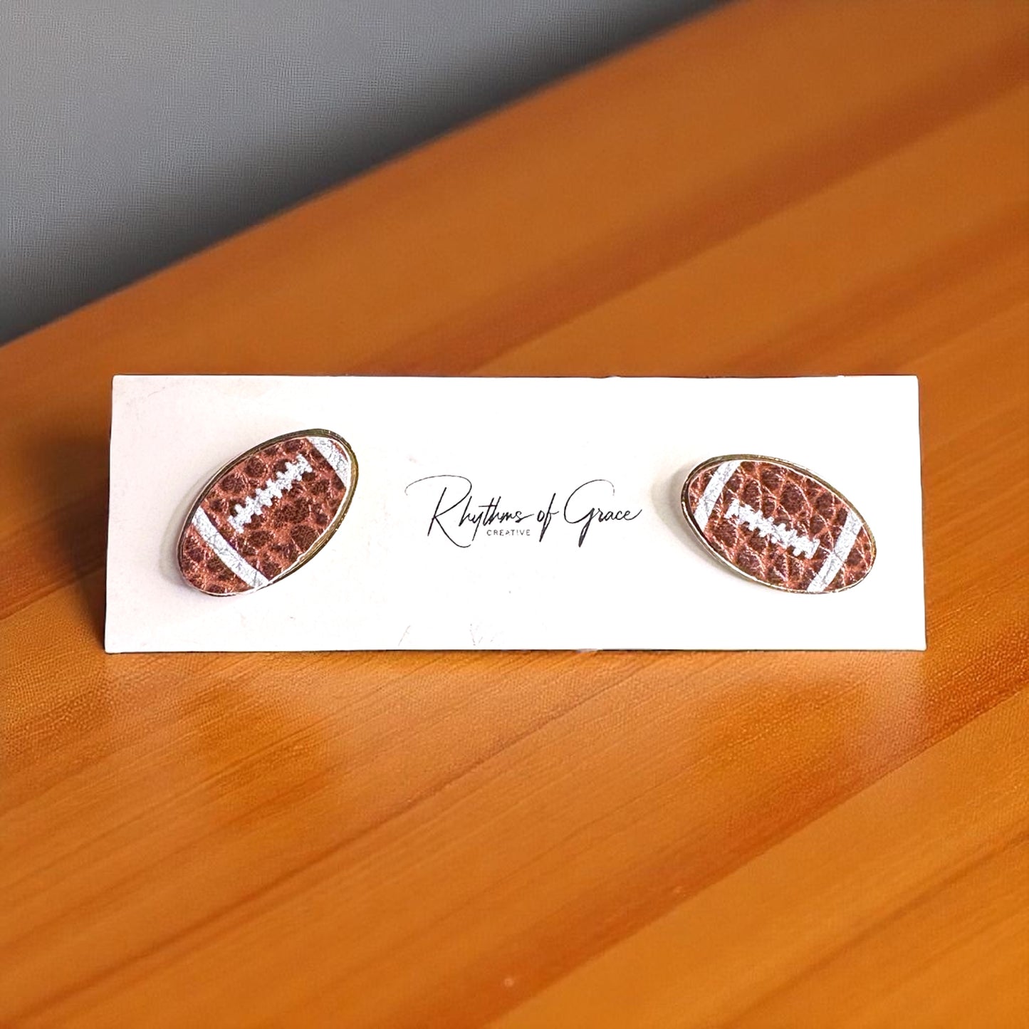 Touchdown Fashion: Adorable Football Stud Earrings