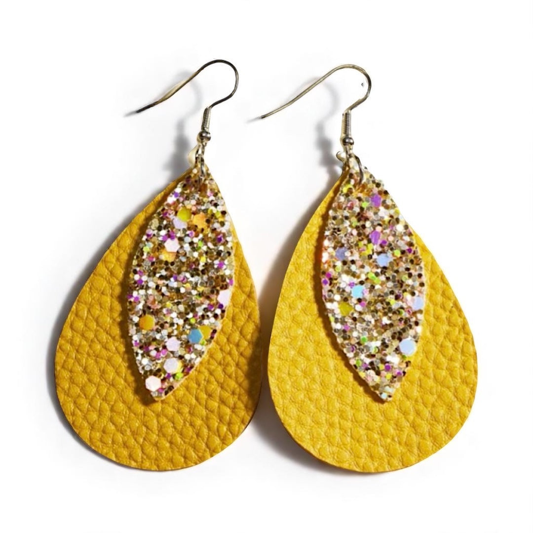 Golden Glow Teardrop Dangles: Shine Bright in Yellow!