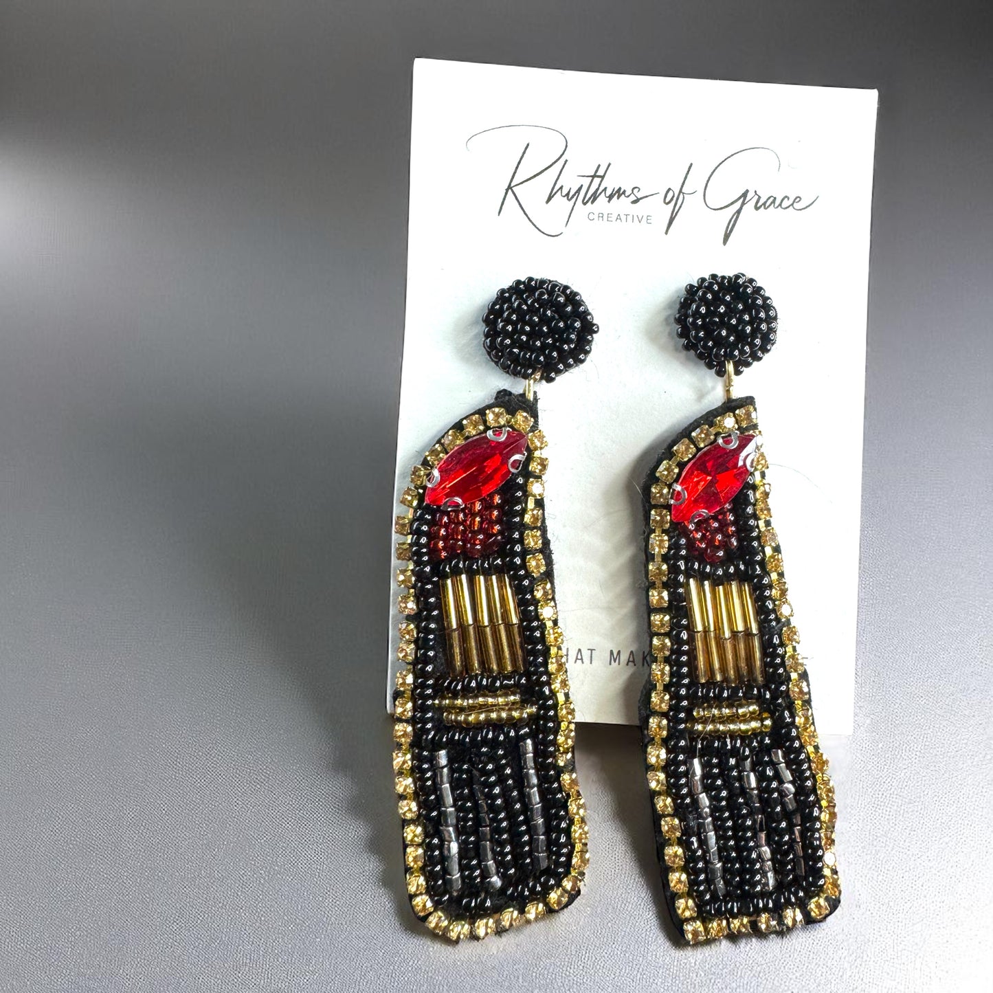 Red Lipstick Earrings - Bold, Beautiful, and Beaded! - Rhythms of Grace Creative