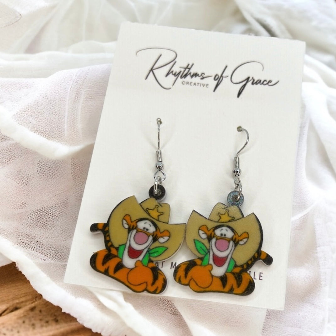 Hop into Style with Cowboy Tigger Earrings! 🐯